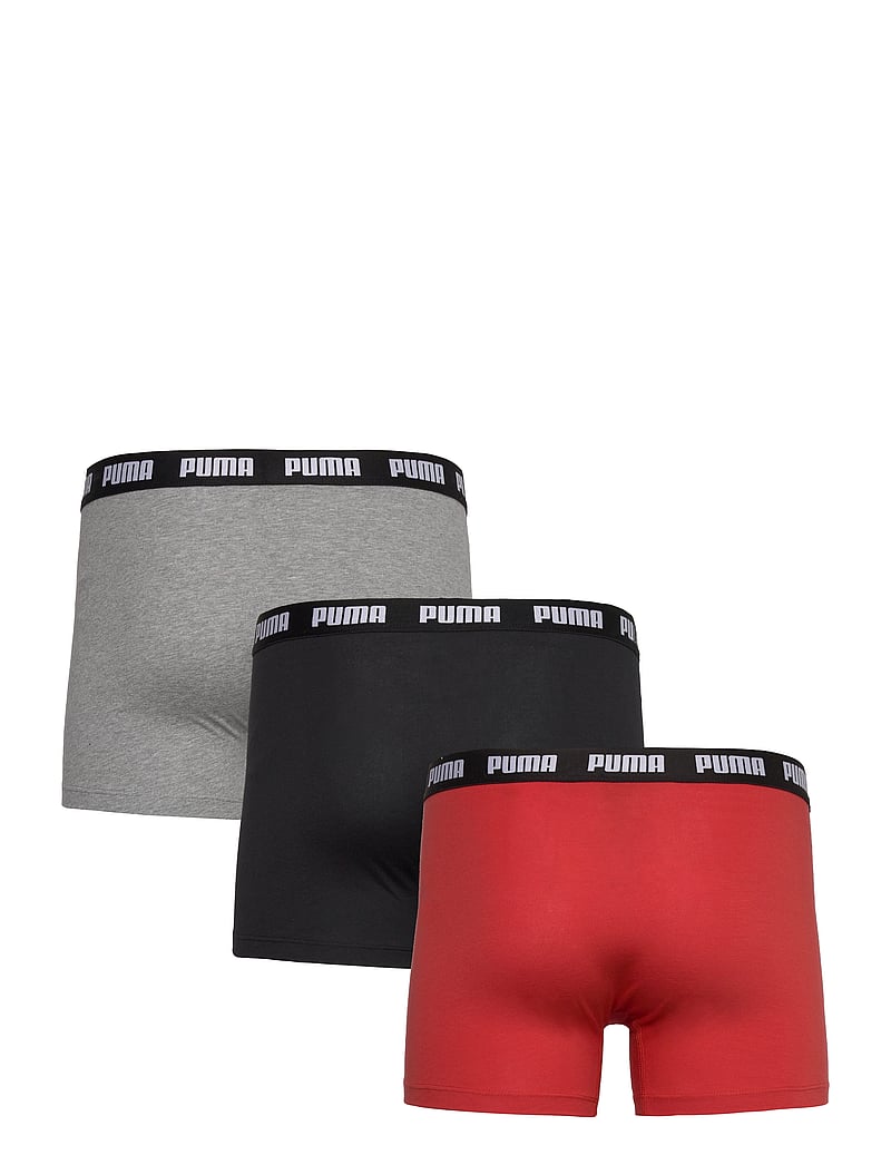 PUMA - PUMA MEN EVERYDAY BOXERS 3P - boxerkalsonger - red fire / grey / black - 1