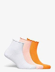 PUMA - PUMA WOMEN RUFFLE QUARTER 3P - regular socks - white / orange combo - 1