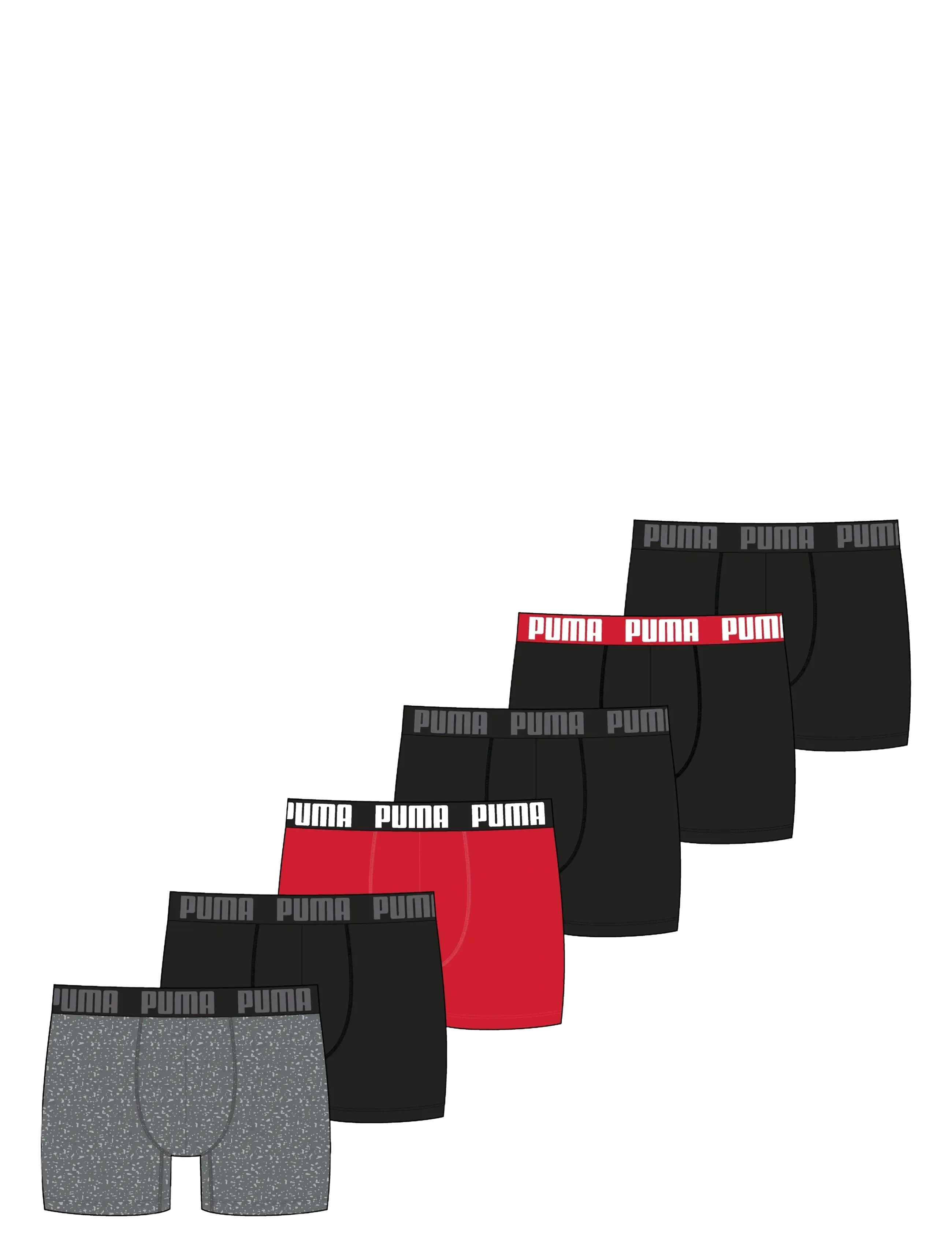PUMA - PUMA MEN EVERYDAY BOXER 6P ECOM - boxershorts - grey/red/black - 2