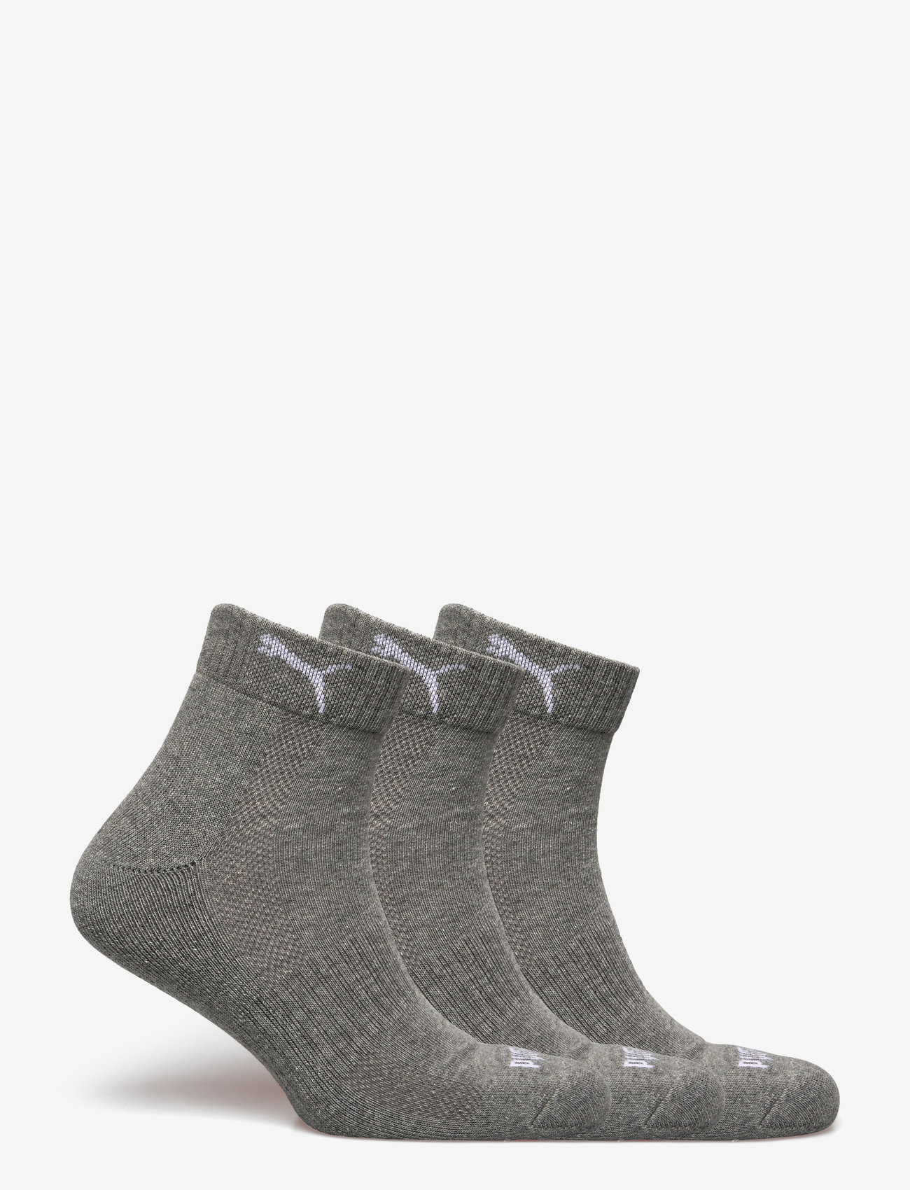 PUMA - PUMA UNISEX CUSHIONED QUARTER 3P - träningsstrumpor - middle grey melange - 1