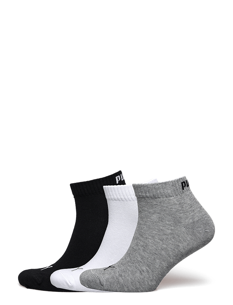 PUMA - PUMA UNISEX QUARTER PLAIN 3P - träningsstrumpor - grey/white/black - 0