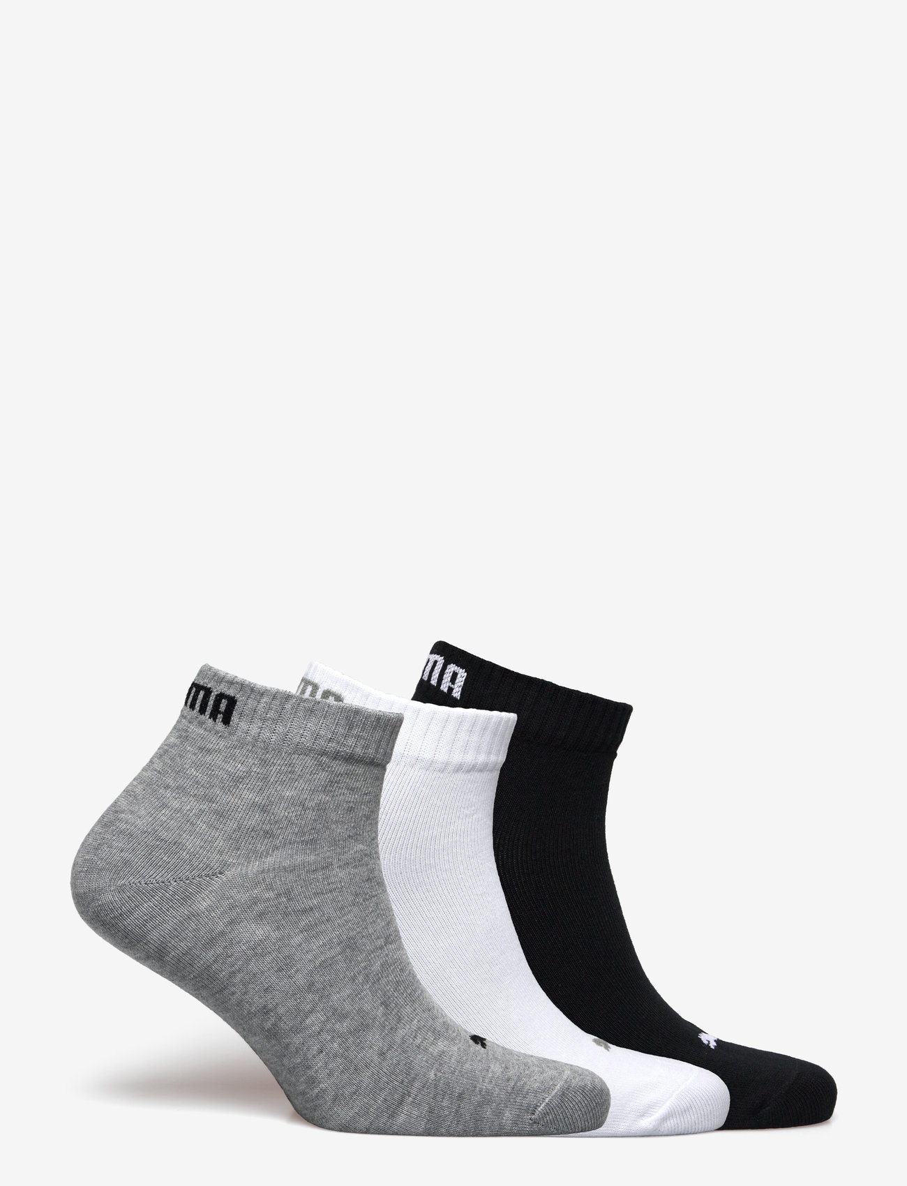 PUMA - PUMA UNISEX QUARTER PLAIN 3P - träningsstrumpor - grey/white/black - 1