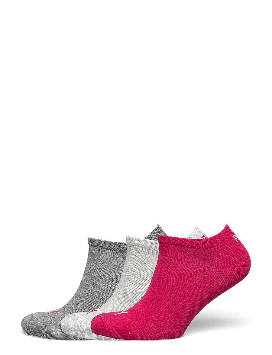 PUMA - PUMA UNISEX SNEAKER PLAIN 3P - kousen - middle grey melange / pink - 0