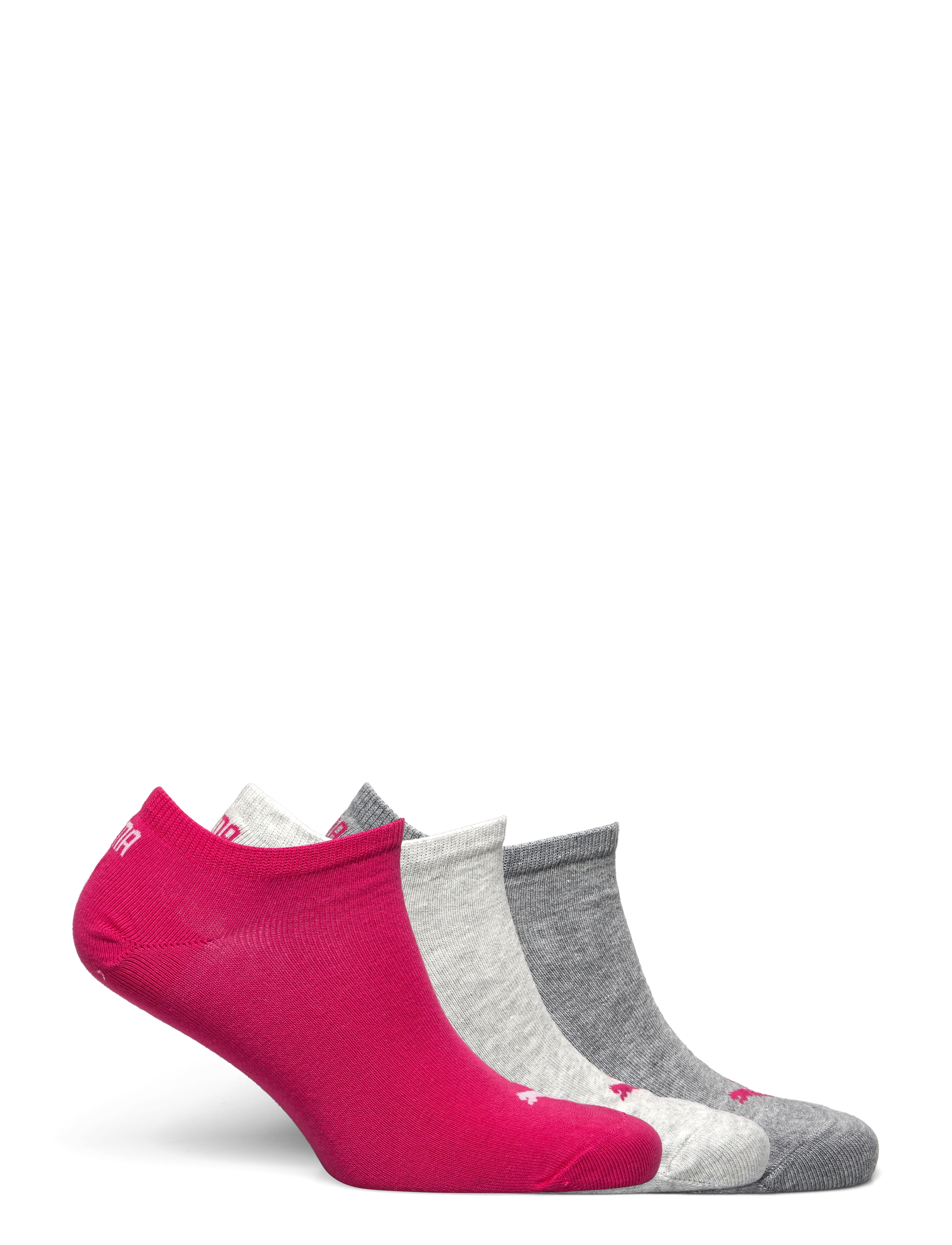 PUMA - PUMA UNISEX SNEAKER PLAIN 3P - kousen - middle grey melange / pink - 1