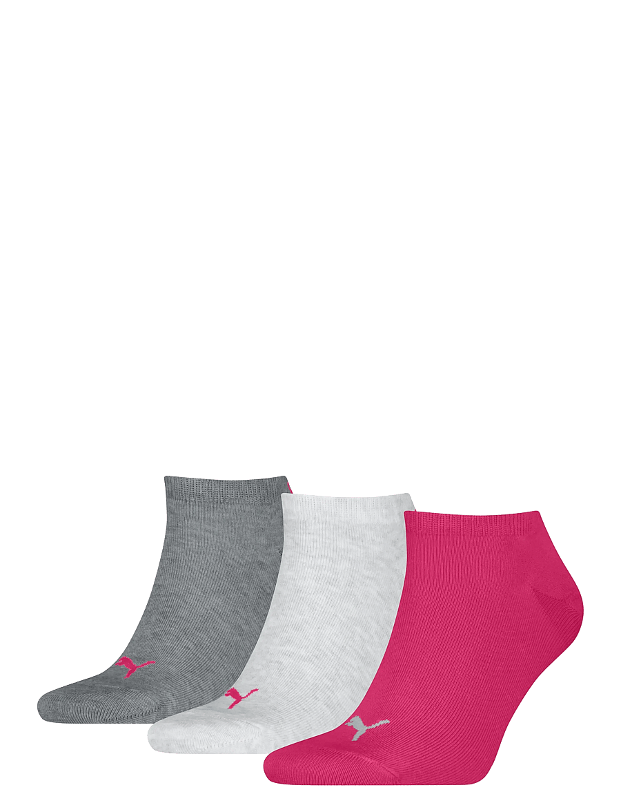 PUMA - PUMA UNISEX SNEAKER PLAIN 3P - kousen - middle grey melange / pink - 0