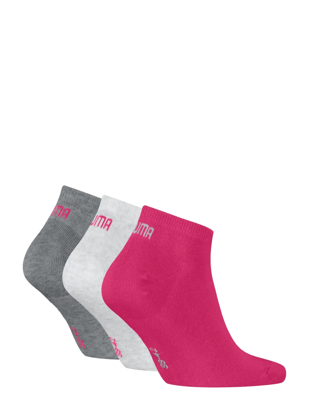 PUMA - PUMA UNISEX SNEAKER PLAIN 3P - kousen - middle grey melange / pink - 1