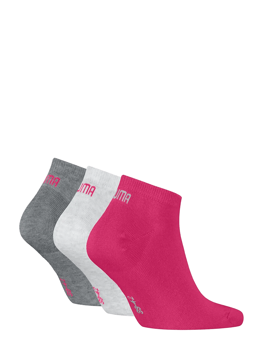 PUMA - PUMA UNISEX SNEAKER PLAIN 3P - kousen - middle grey melange / pink - 1