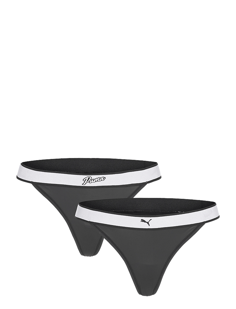 PUMA - PUMA WOMEN TANGA STRING 2P PACK - underkläder - black - 0