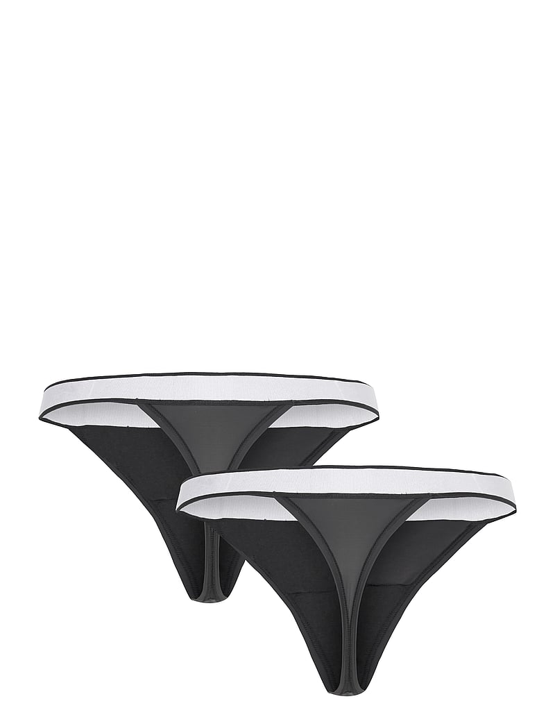 PUMA - PUMA WOMEN TANGA STRING 2P PACK - underkläder - black - 2