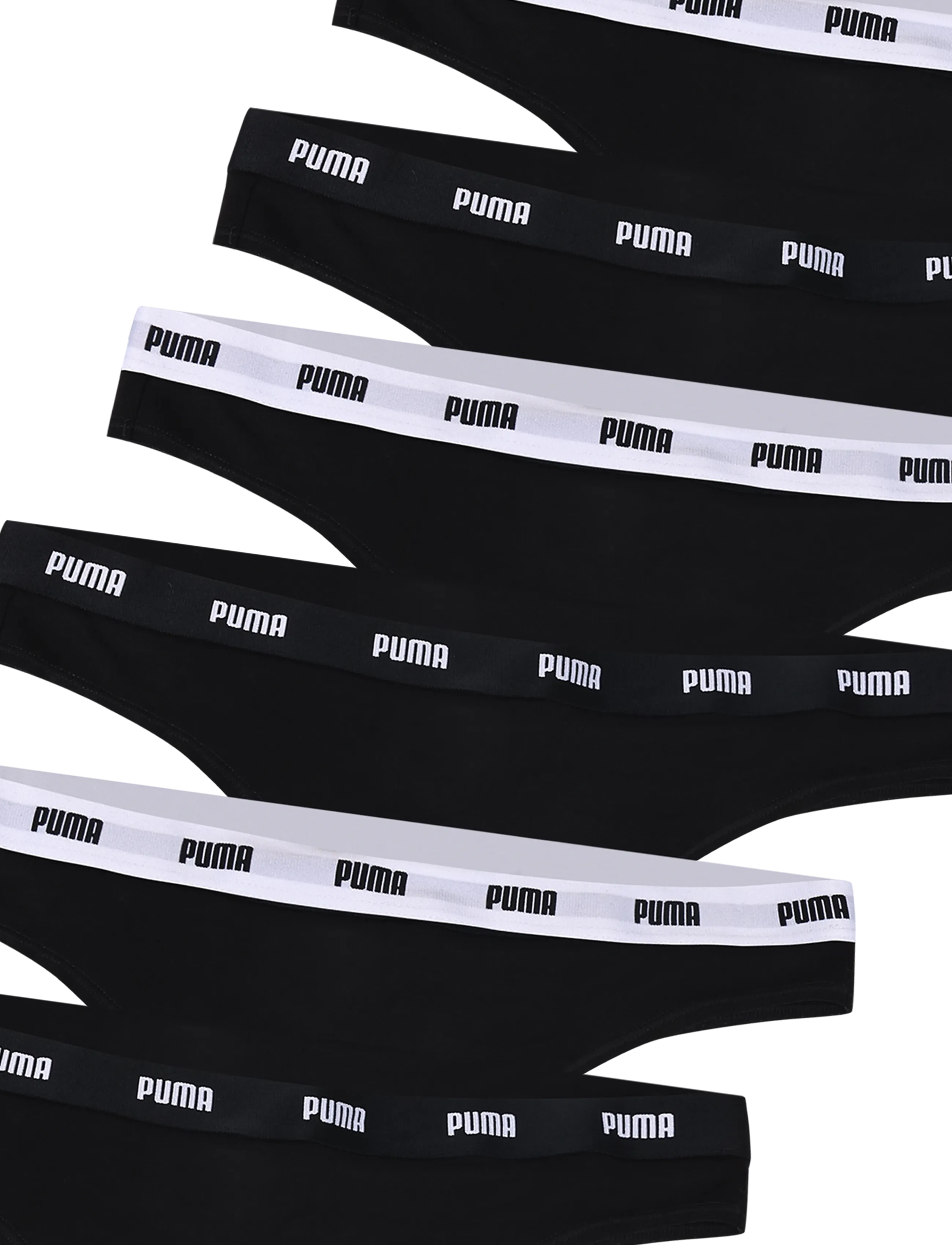 PUMA - PUMA WOMEN COTTON STRINGS 6P ECOM - briefs - black - 2