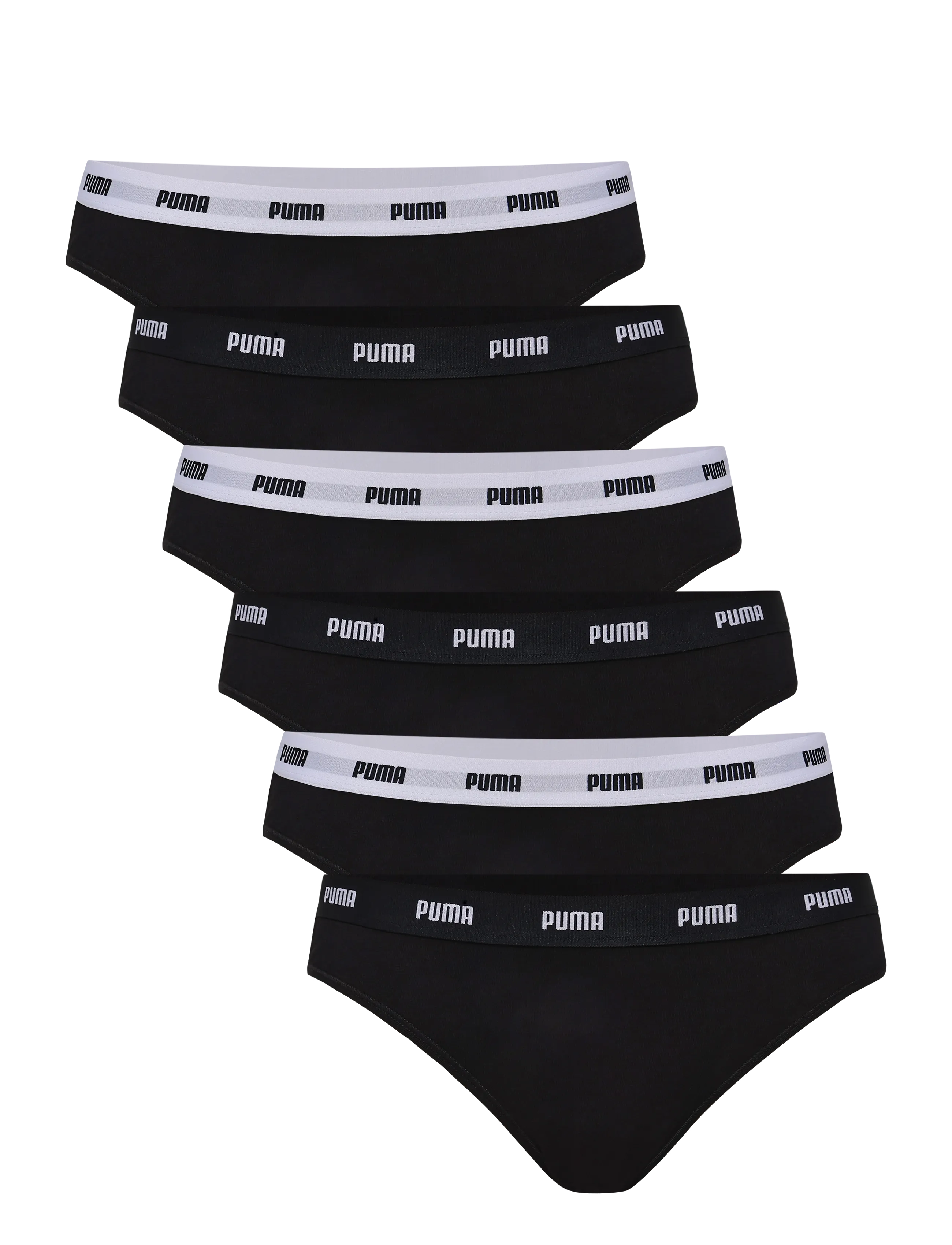 PUMA Puma Damen Baumwolle Briefs 6P Ecom Schwarz - XS - Damen