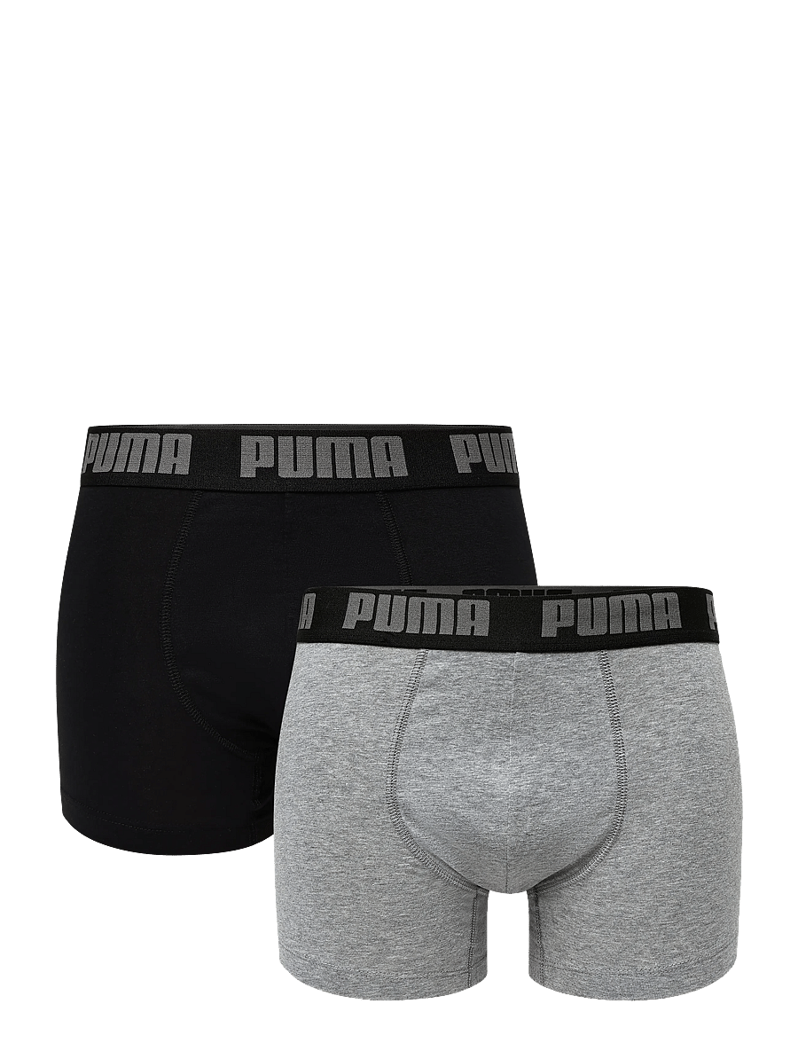 PUMA - PUMA MEN EVERYDAY BASIC BOXERS 2P - bokserid - grey melange / black - 0