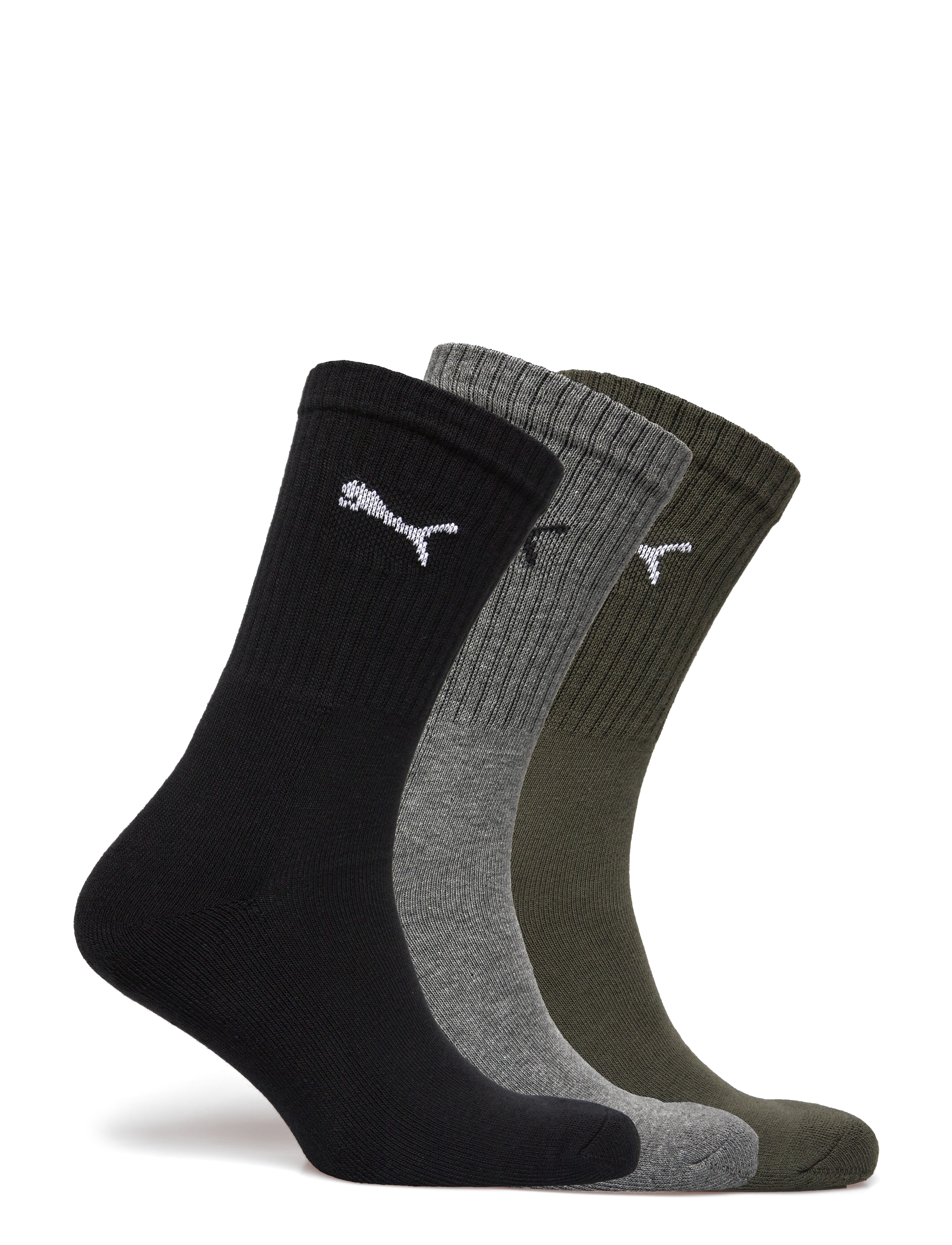 PUMA - PUMA UNISEX CREW SOCK 3P - spordisokid - green combo - 1