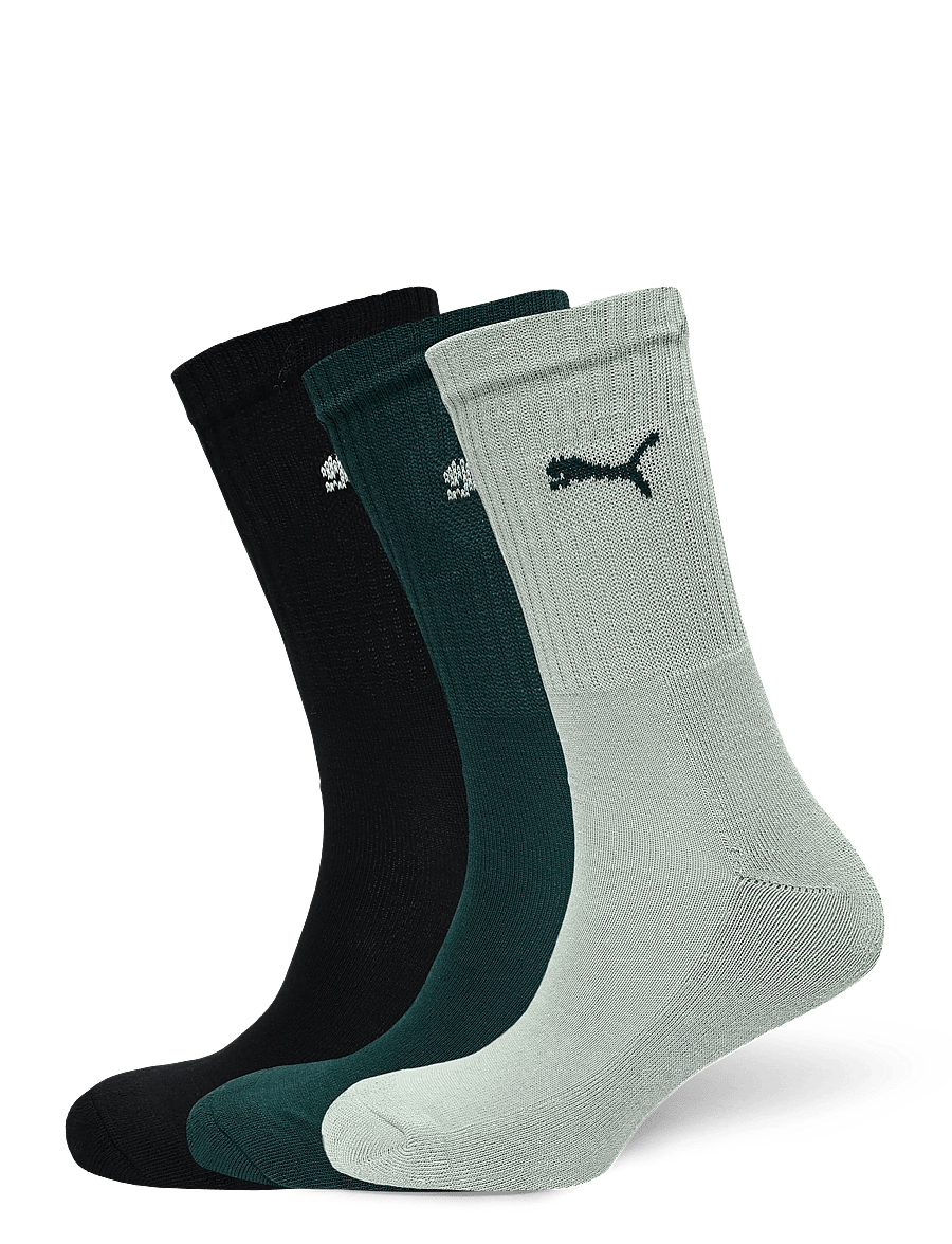 PUMA - PUMA UNISEX CREW SOCK 3P - strümpfe - green / soft grass / black - 0