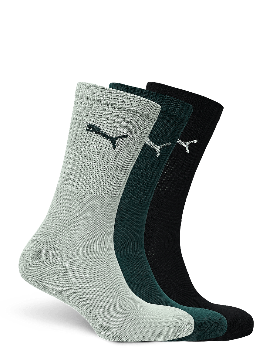 PUMA - PUMA UNISEX CREW SOCK 3P - strümpfe - green / soft grass / black - 1