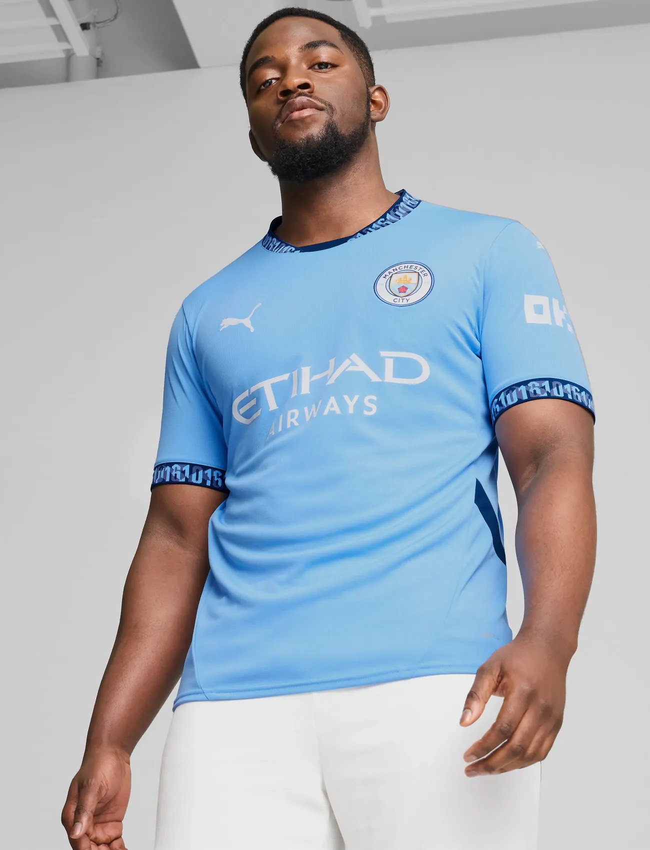 Manchester City Home Jersey Replica 24/25, fotballdrakt, unisex Light Blue-Blue