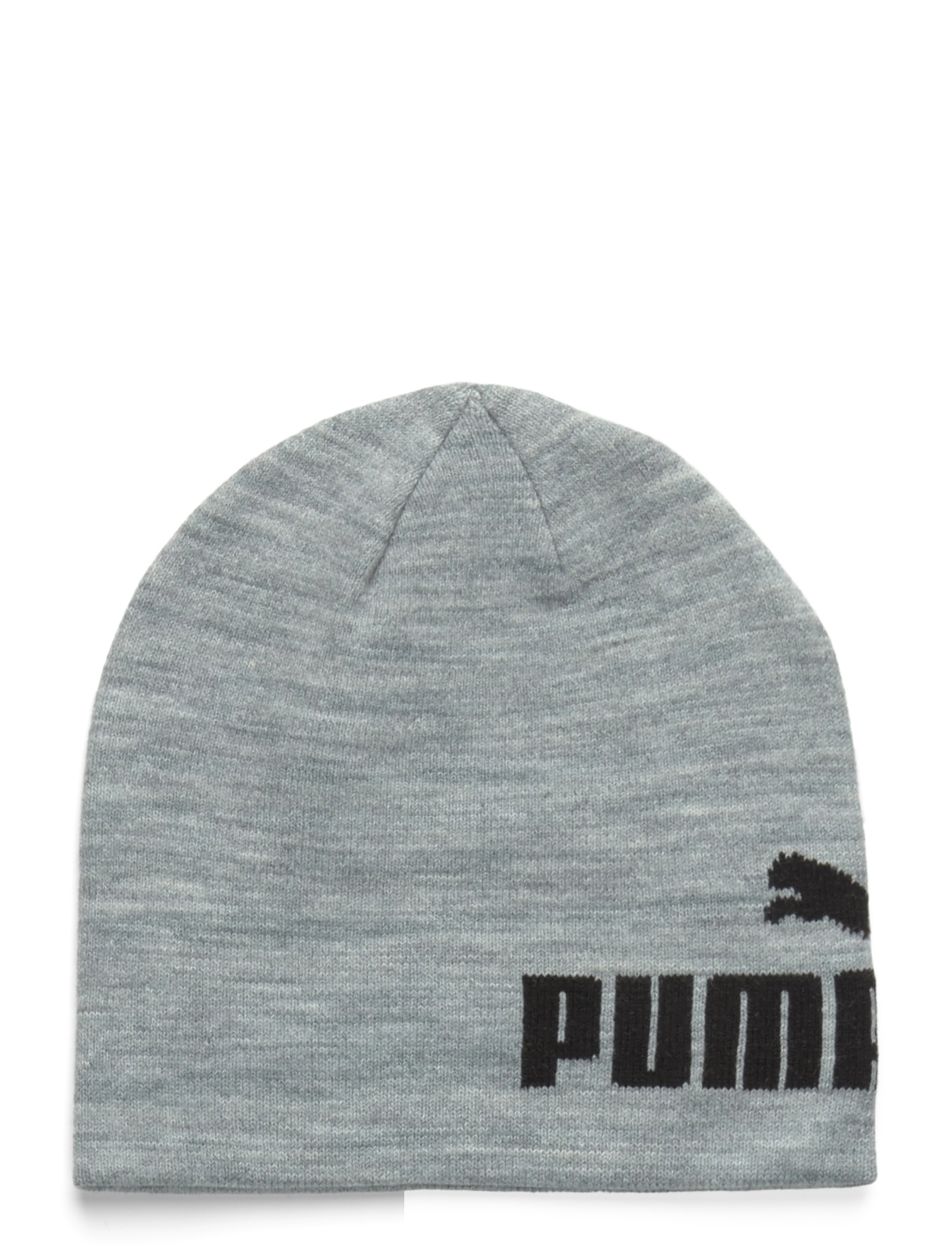 PUMA ESS Mid Crown Cuffless Beanie - Deals - LIGHT GRAY HEATHER-PUMA BLACK / grey