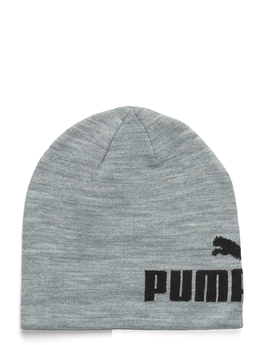 PUMA - ESS Mid Crown Cuffless Beanie - mützen - light gray heather-puma black - 0
