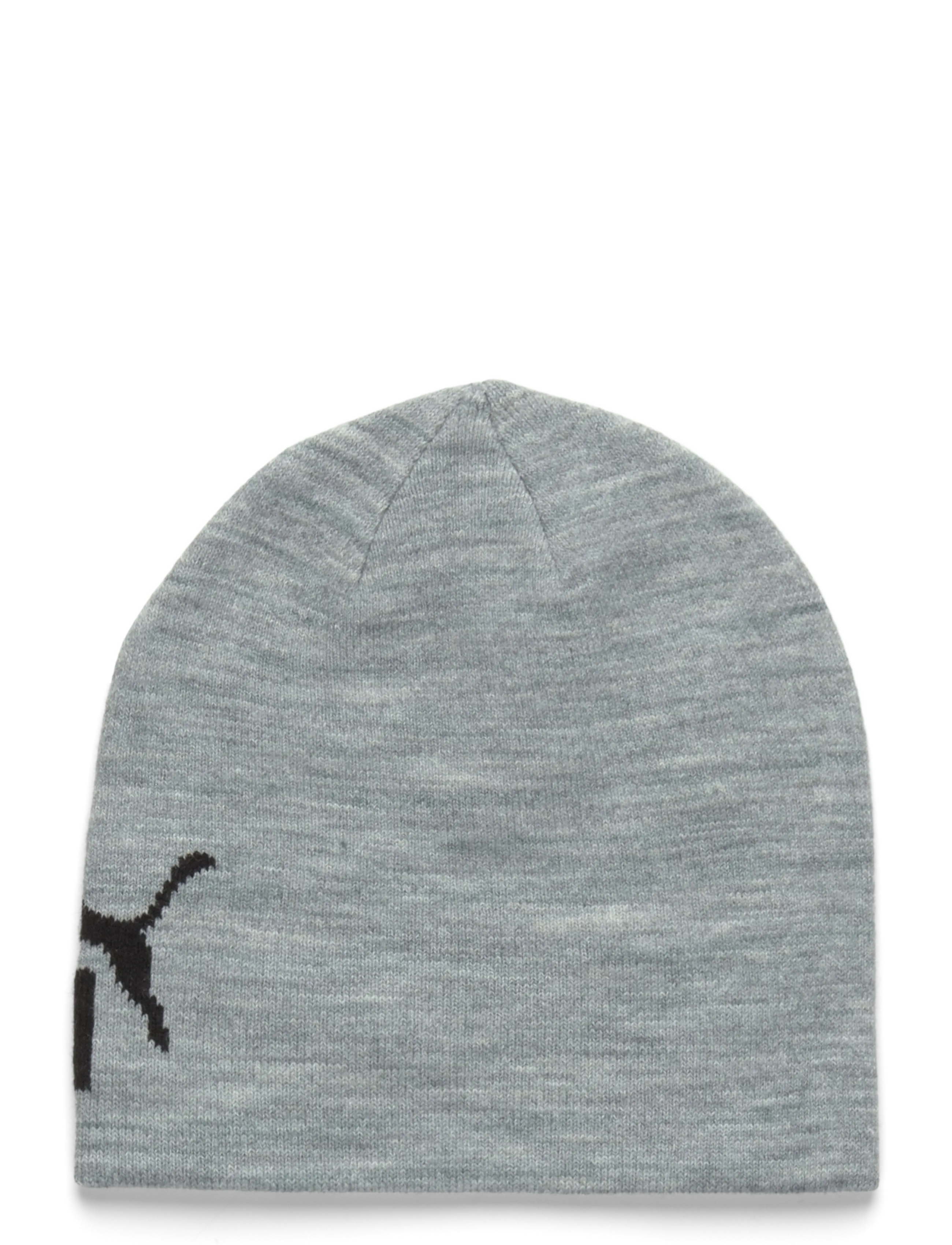 PUMA - ESS Mid Crown Cuffless Beanie - megztos kepurės - light gray heather-puma black - 1