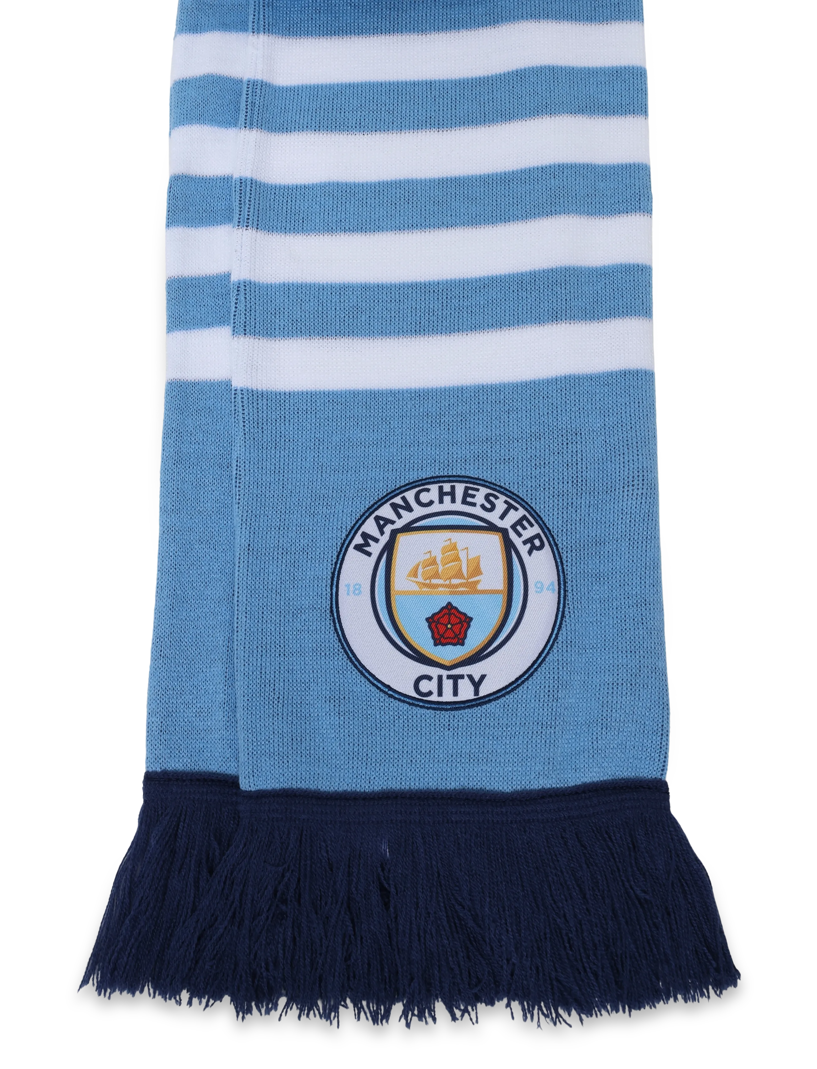 PUMA Manchester City F.c. Ess Scarf, Stribet Fodboldtørklæde, Blå, Str: ONE SIZE