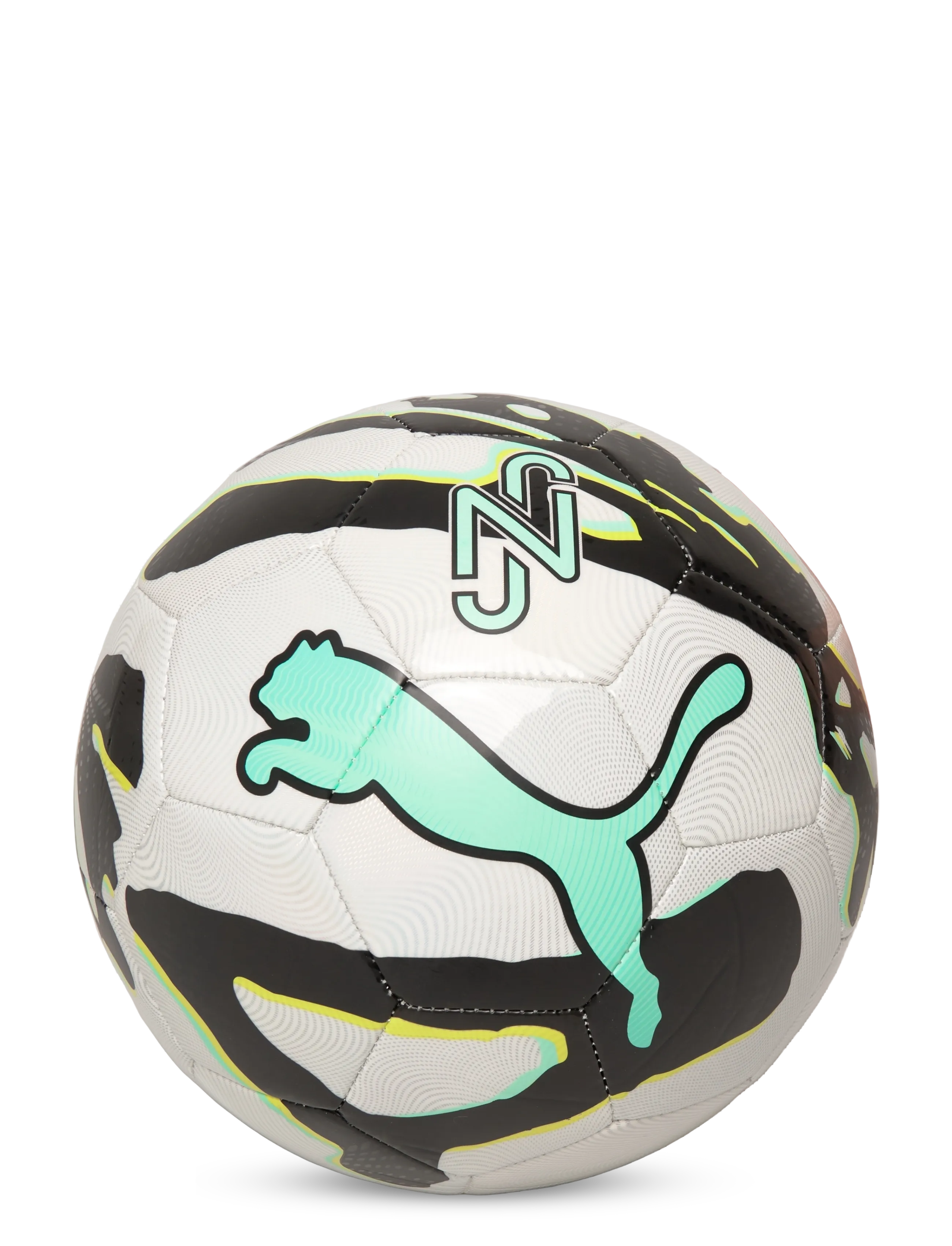 PUMA NEYMAR JR Graphic ball - Footballs - PUMA WHITE-PUMA BLACK-LUX LIME / multi