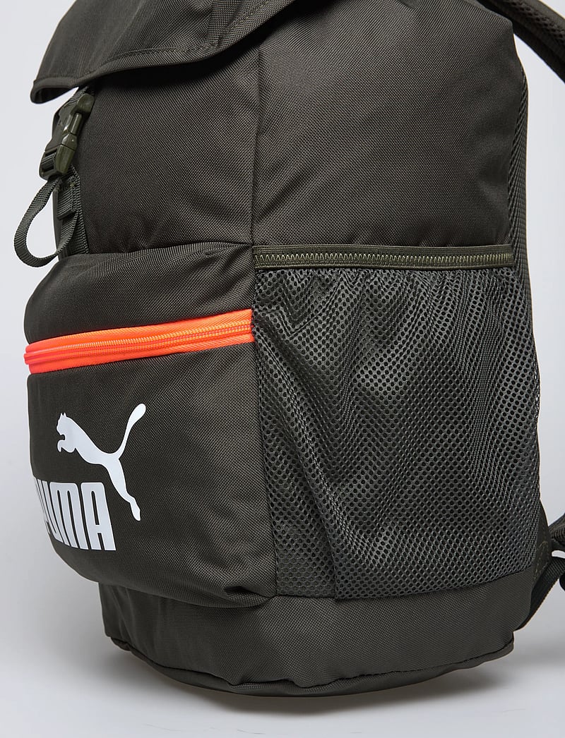 PUMA - PUMA PHASE HOODED Backpack - sporttaschen - dark olive-glowing red - 4