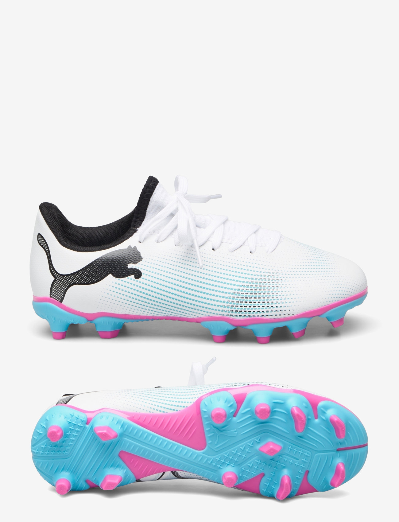 PUMA - FUTURE 7 PLAY FG/AG Jr - puma white-puma black-poison pink - 0