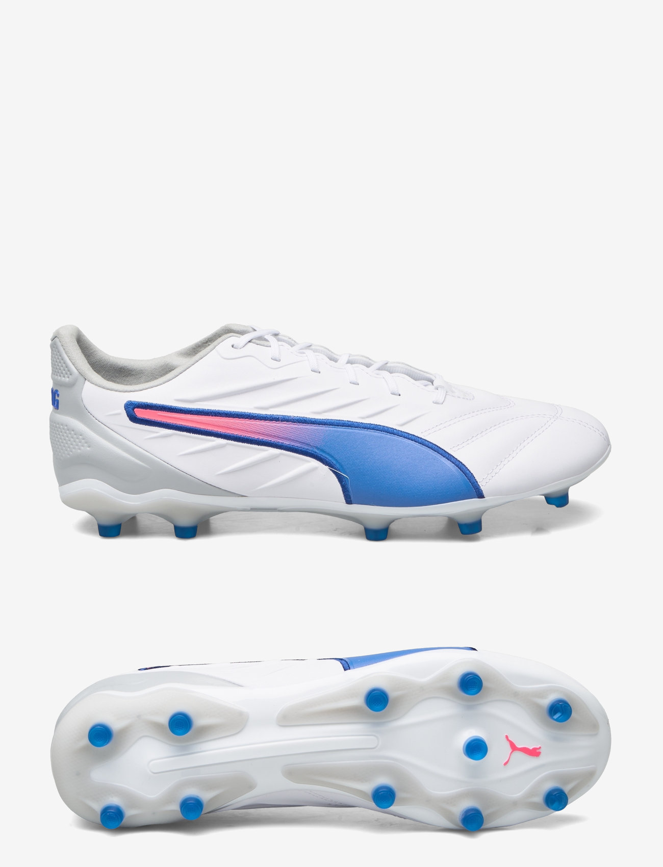 PUMA - KING PRO FG/AG - fußballstiefel - puma white-bluemazing-flat light gray - 0