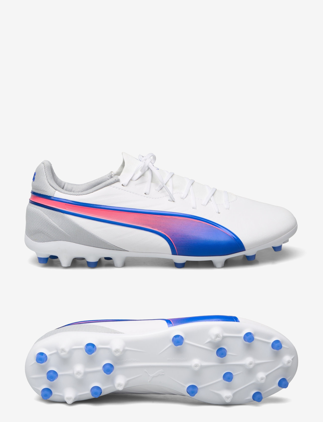 PUMA - KING MATCH MG - fodboldstøvler - puma white-bluemazing-flat light gray - 0