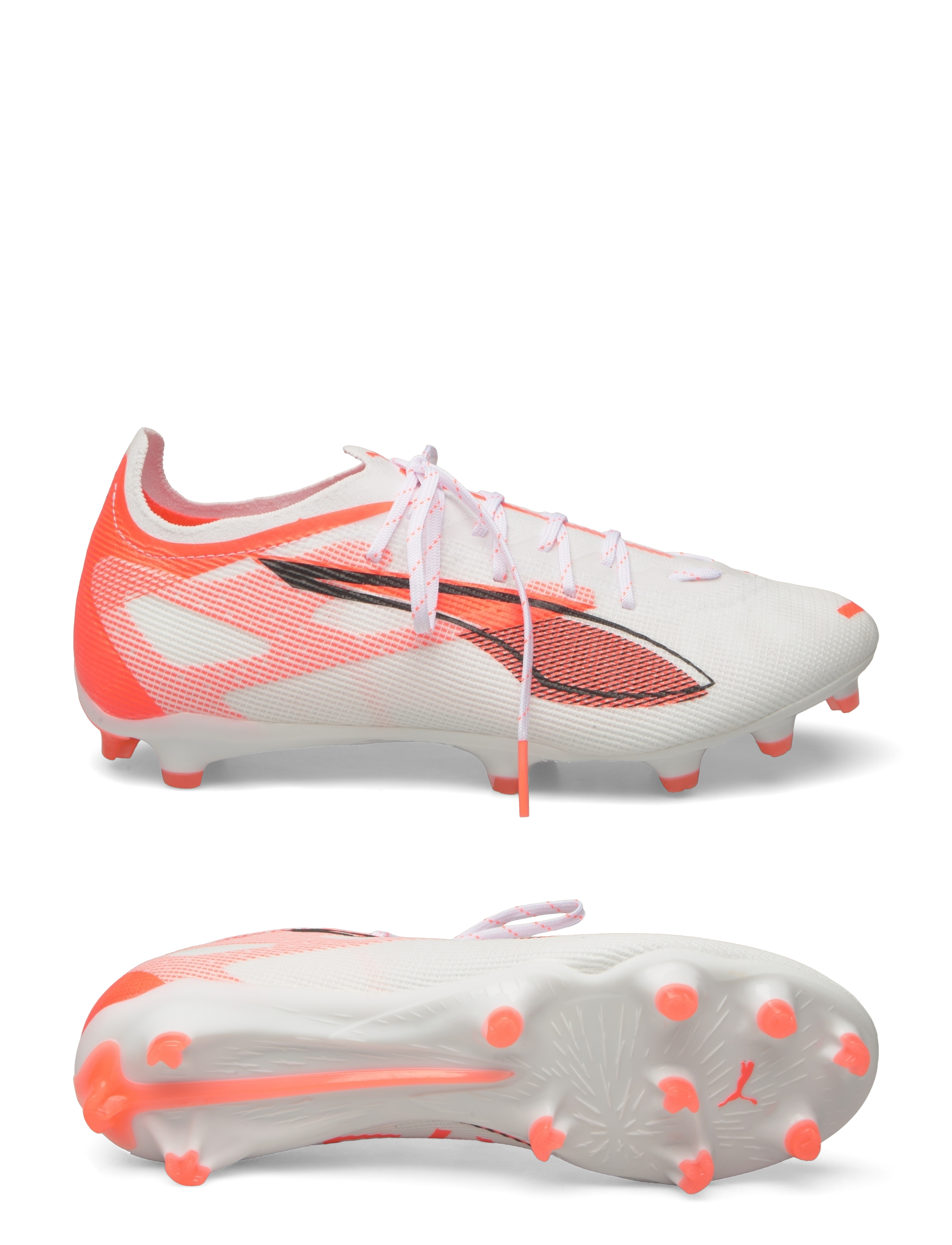 PUMA ULTRA 5 PRO FG/AG - Fodboldstøvler - PUMA WHITE-PUMA BLACK-GLOWING RED / white