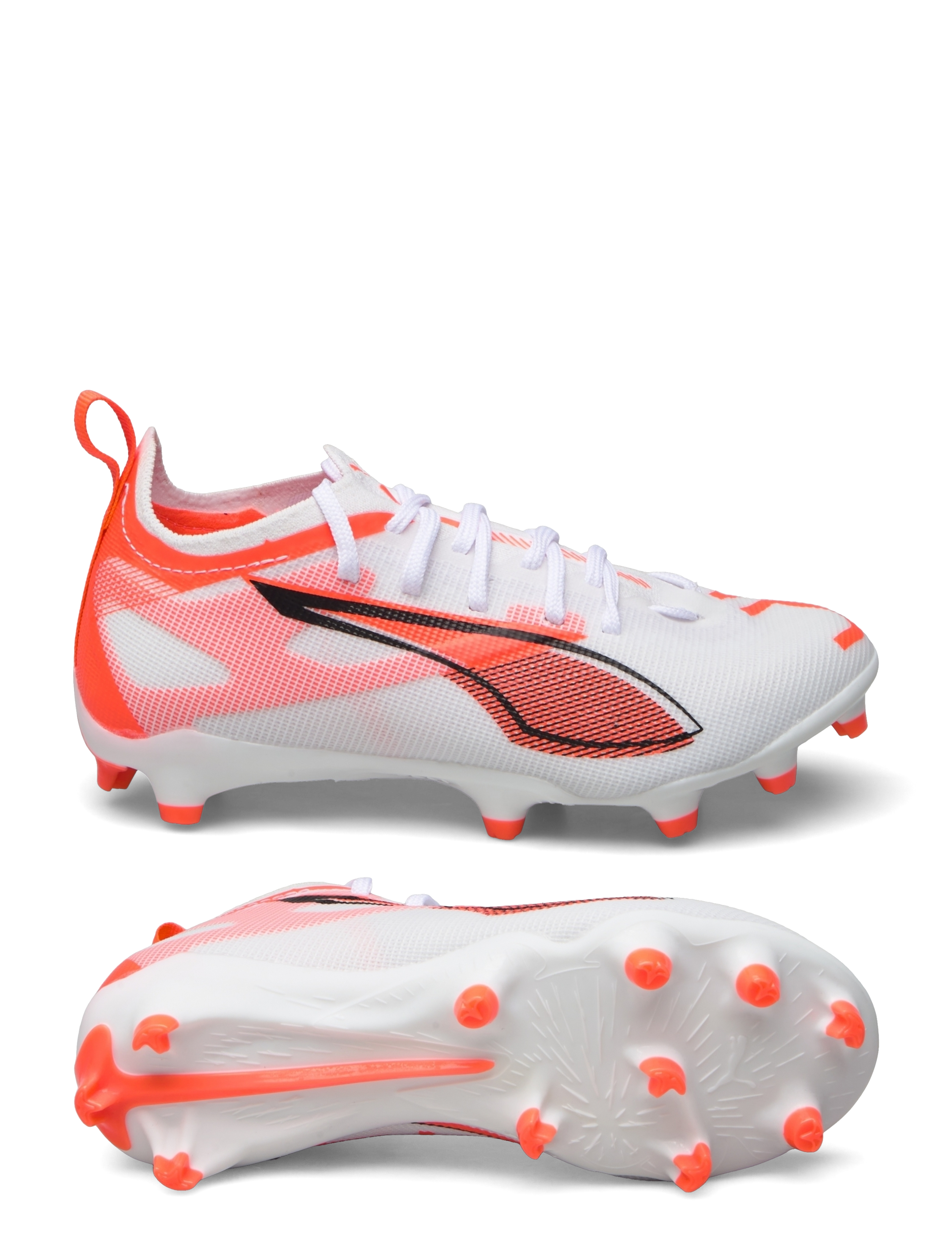 PUMA ULTRA 5 PRO FG/AG Jr - Spordijalatsid - PUMA WHITE-PUMA BLACK-GLOWING RED / white