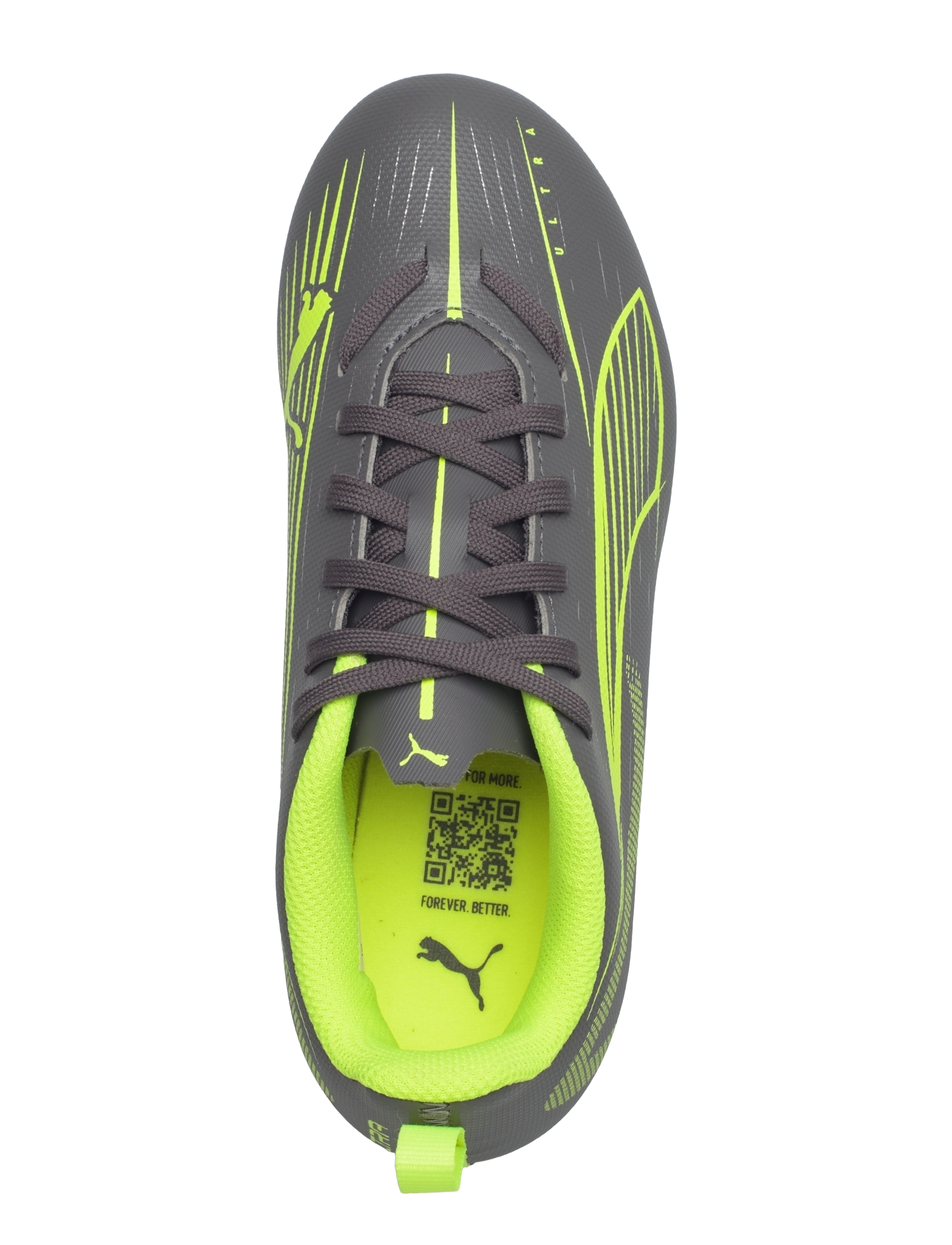PUMA - ULTRA 5 PLAY FG/AG Jr - matte aged silver-yellow alert-puma aged silver - 3