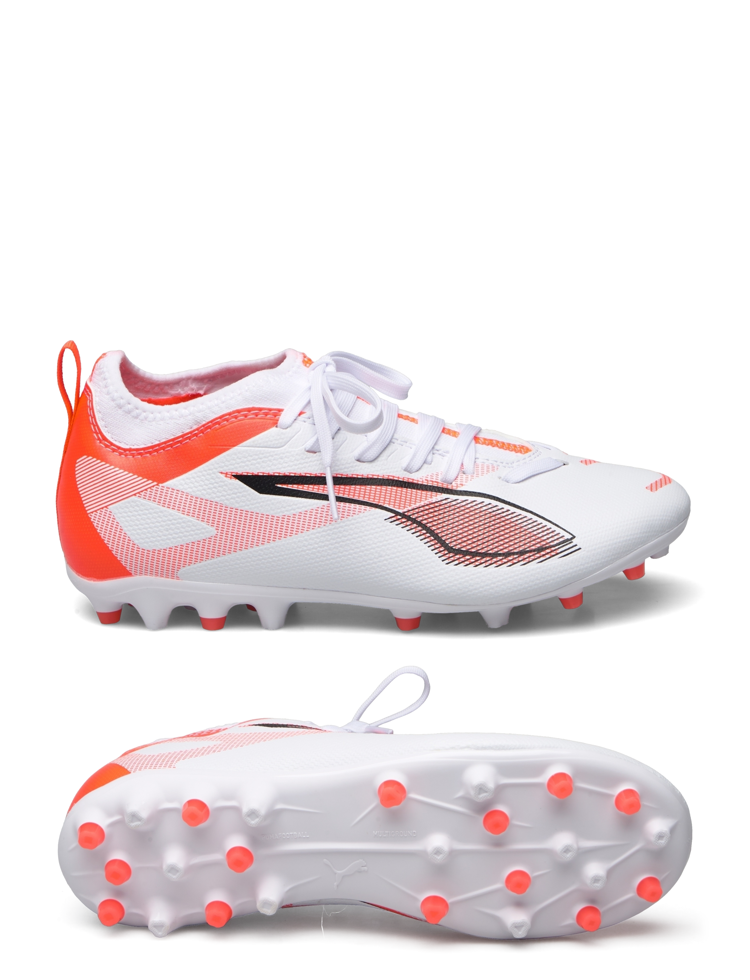 PUMA ULTRA 5 MATCH MG Jr - Spordijalatsid - PUMA WHITE-PUMA BLACK-GLOWING RED / white