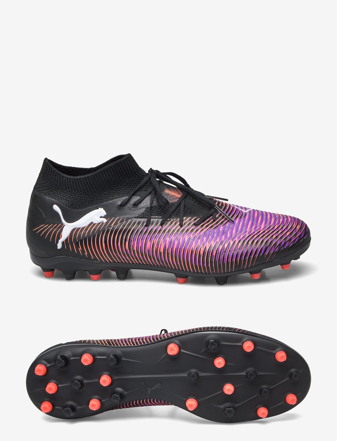 PUMA - FUTURE 8 PRO MG - fodboldsko - puma black-puma white-glowing red - 0