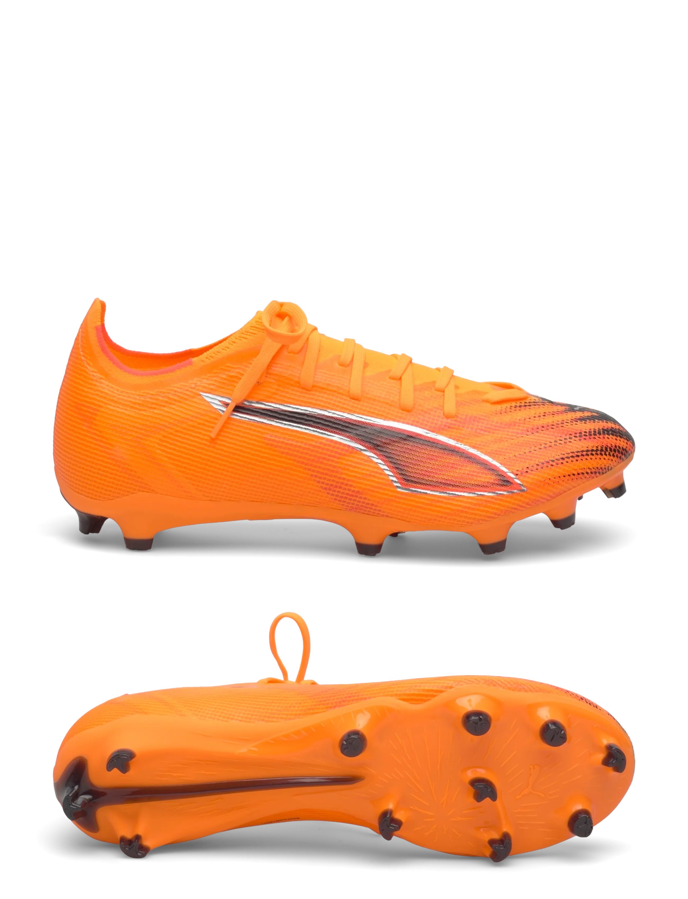 PUMA ULTRA 6 MATCH FG/AG - Fodboldstøvler - HEAT FIRE-PUMA BLACK-GLOWING RED / orange