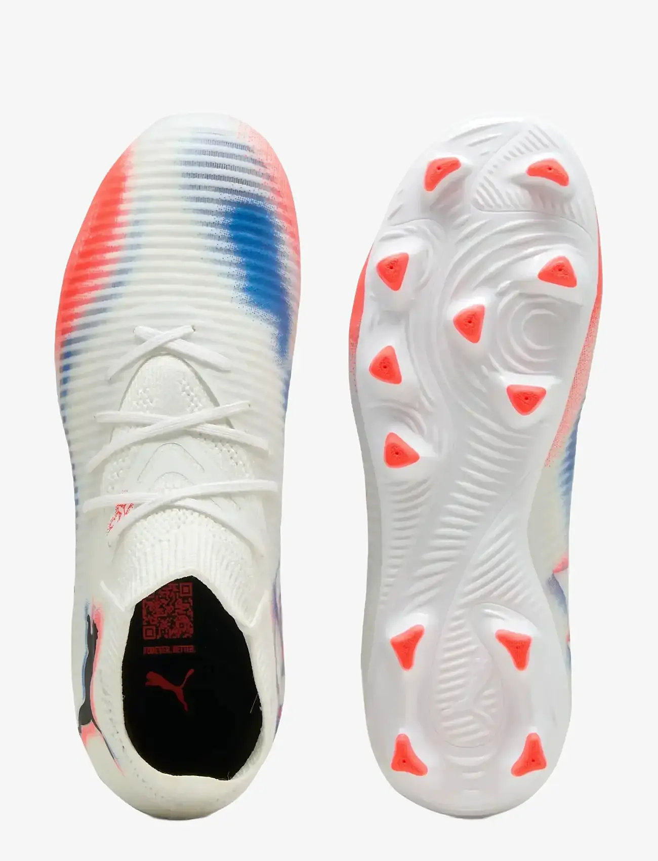 PUMA - FUTURE 8 PRO FG/AG Jr - lapsed - puma white-puma black-glowing red - 2
