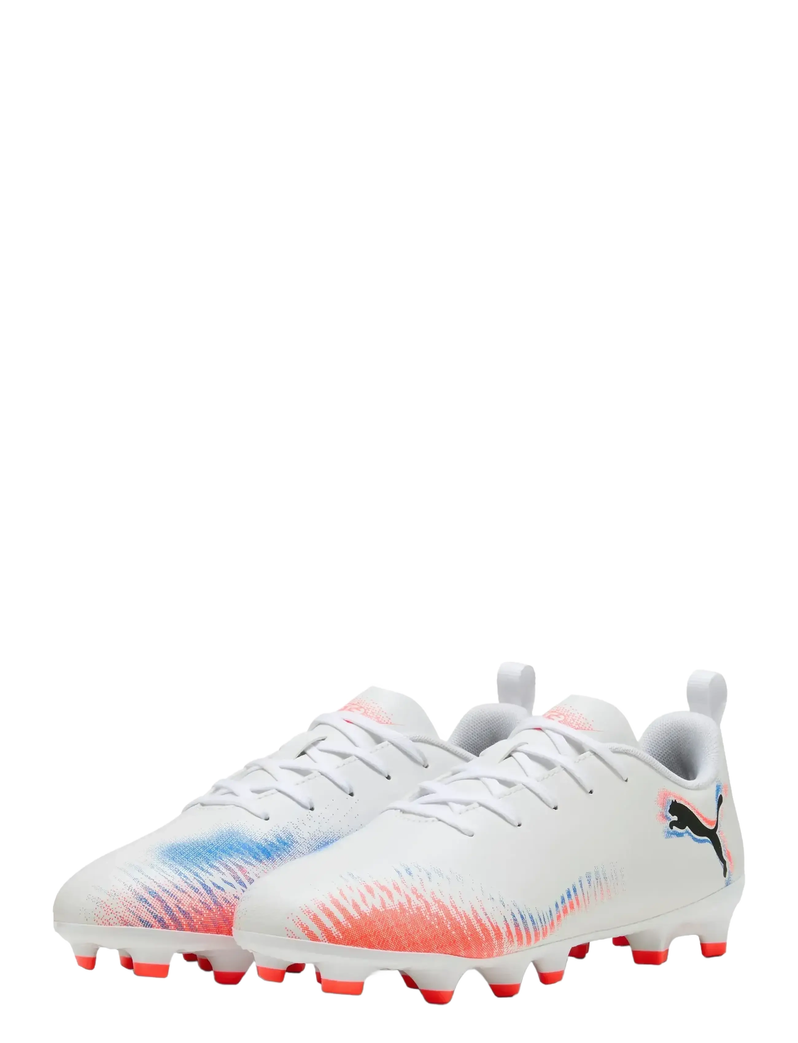 PUMA FUTURE 8 PLAY FG/AG Jr - Fotballsko - PUMA WHITE-PUMA BLACK-GLOWING RED / white