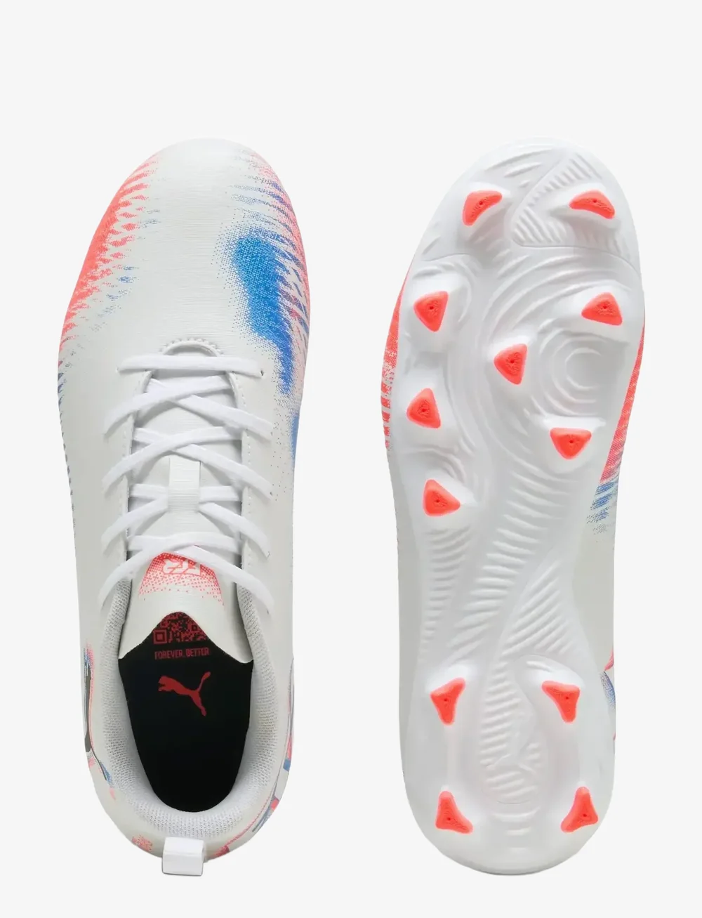 PUMA - FUTURE 8 PLAY FG/AG Jr - riided - puma white-puma black-glowing red - 2