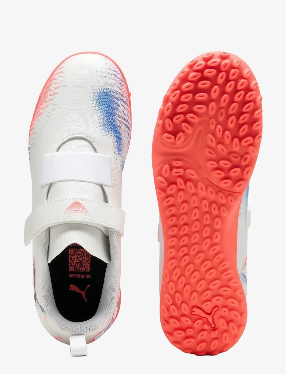 PUMA - FUTURE 8 PLAY V TT Jr - drabužiai - puma white-puma black-glowing red - 2