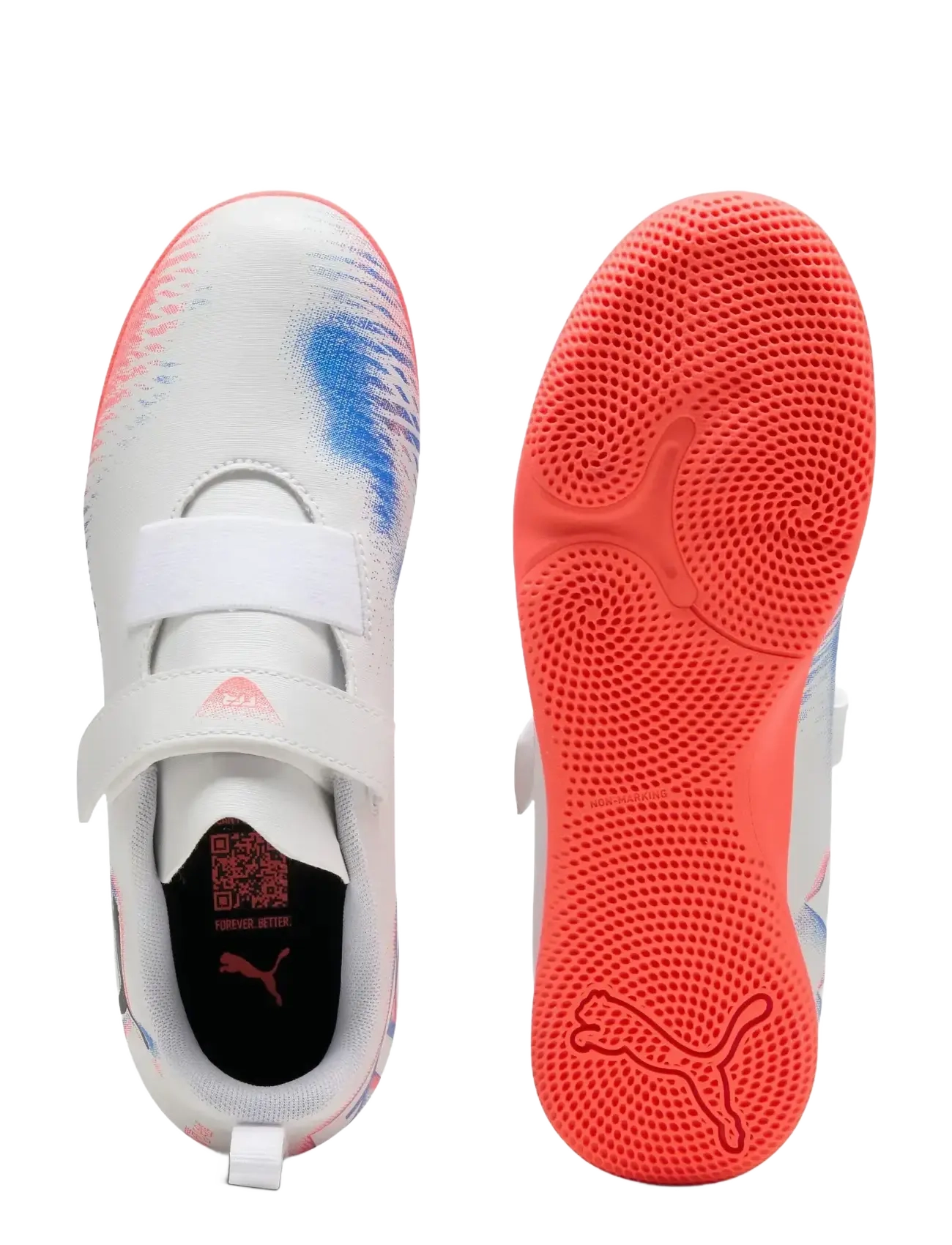 PUMA - FUTURE 8 PLAY V IT Jr - puma white-puma black-glowing red - 2