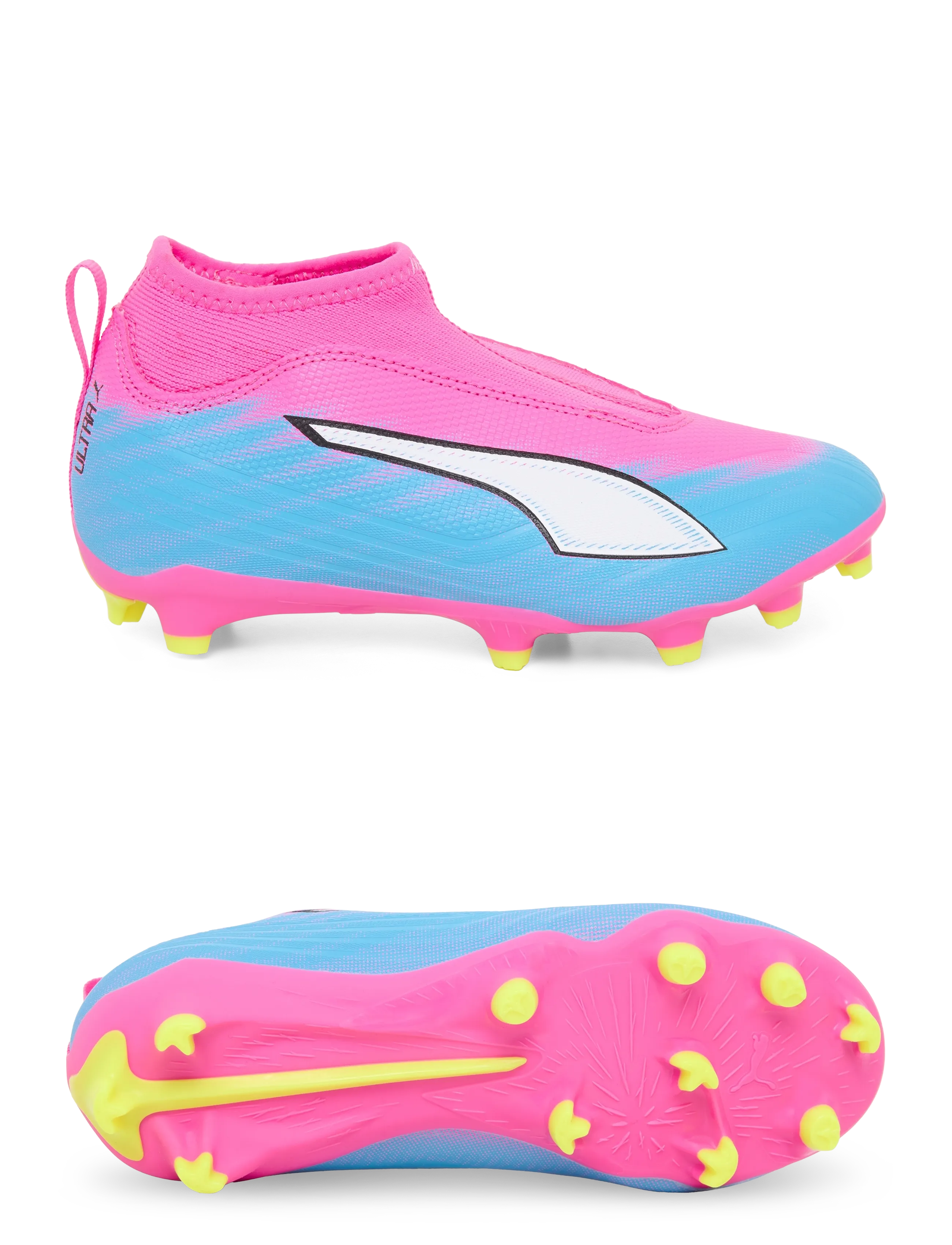 PUMA ULTRA 6 MATCH+ LL FG/AG Jr - Fotbollsskor - POISON PINK-PUMA WHITE-SUN STREAM-BRIGHT AQUA-PUMA BLACK / pink/rose