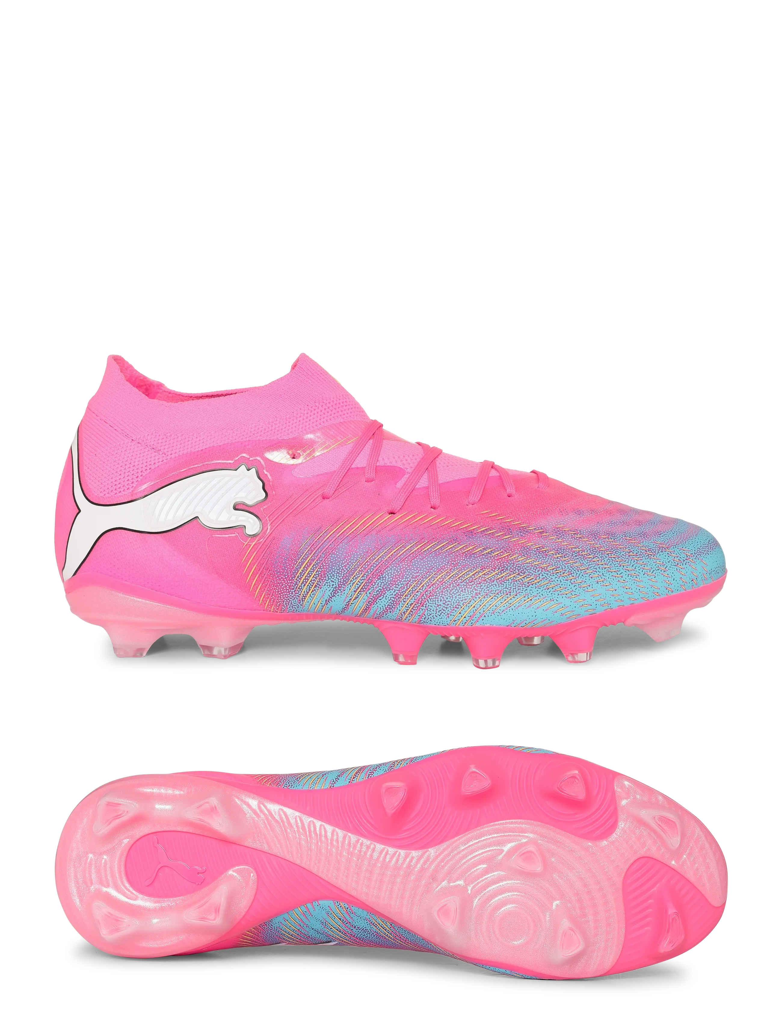 PUMA FUTURE 9 PRO FG/AG - Jalkapallokengät - POISON PINK-SUN STREAM-BRIGHT AQUA-PUMA WHITE / pink/rose