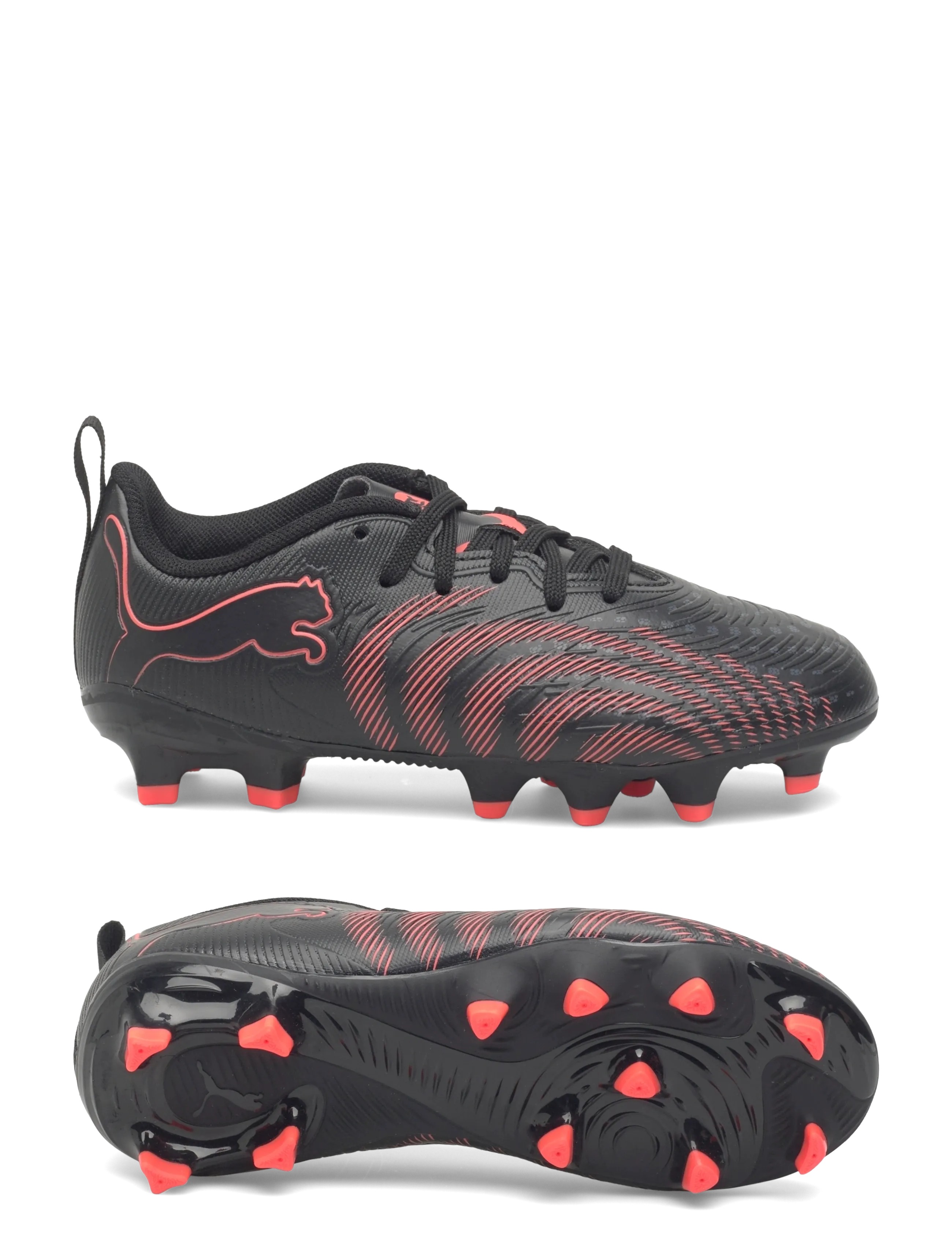 PUMA FUTURE 9 PLAY FG/AG Jr - Fodbold - PUMA BLACK-GLOWING RED-STRONG GRAY / black