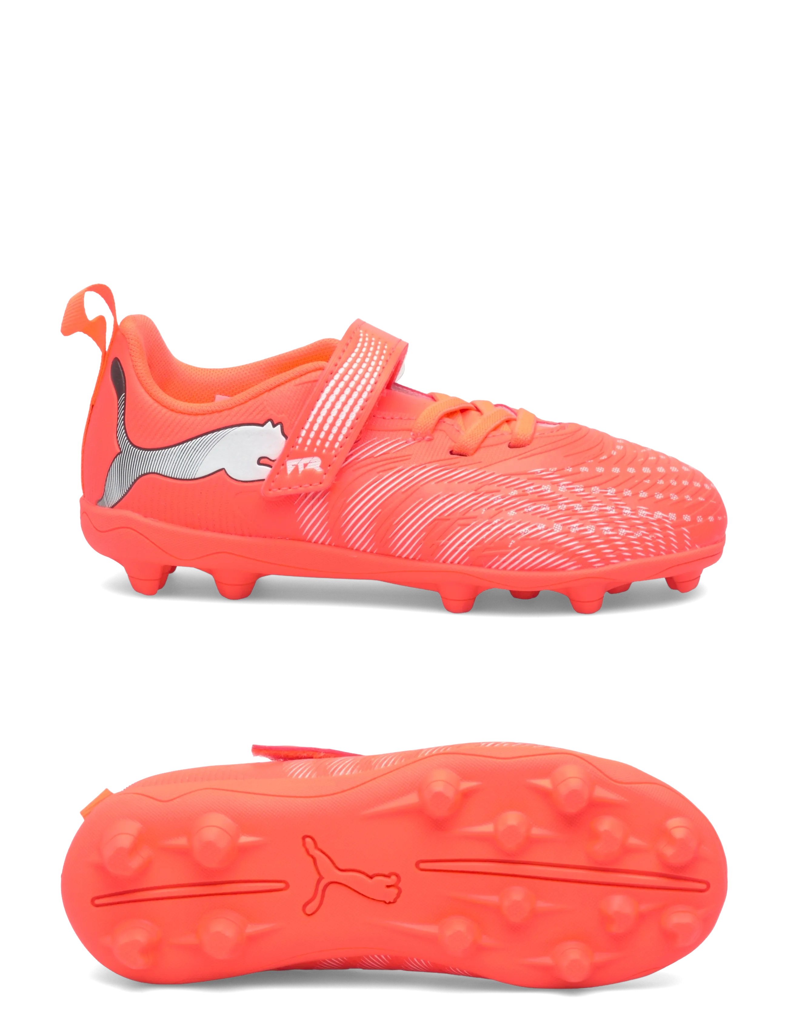 PUMA FUTURE 9 PLAY V FG/AG RB Jr - Schuhe - GLOWING RED-PUMA WHITE-PUMA BLACK / coral