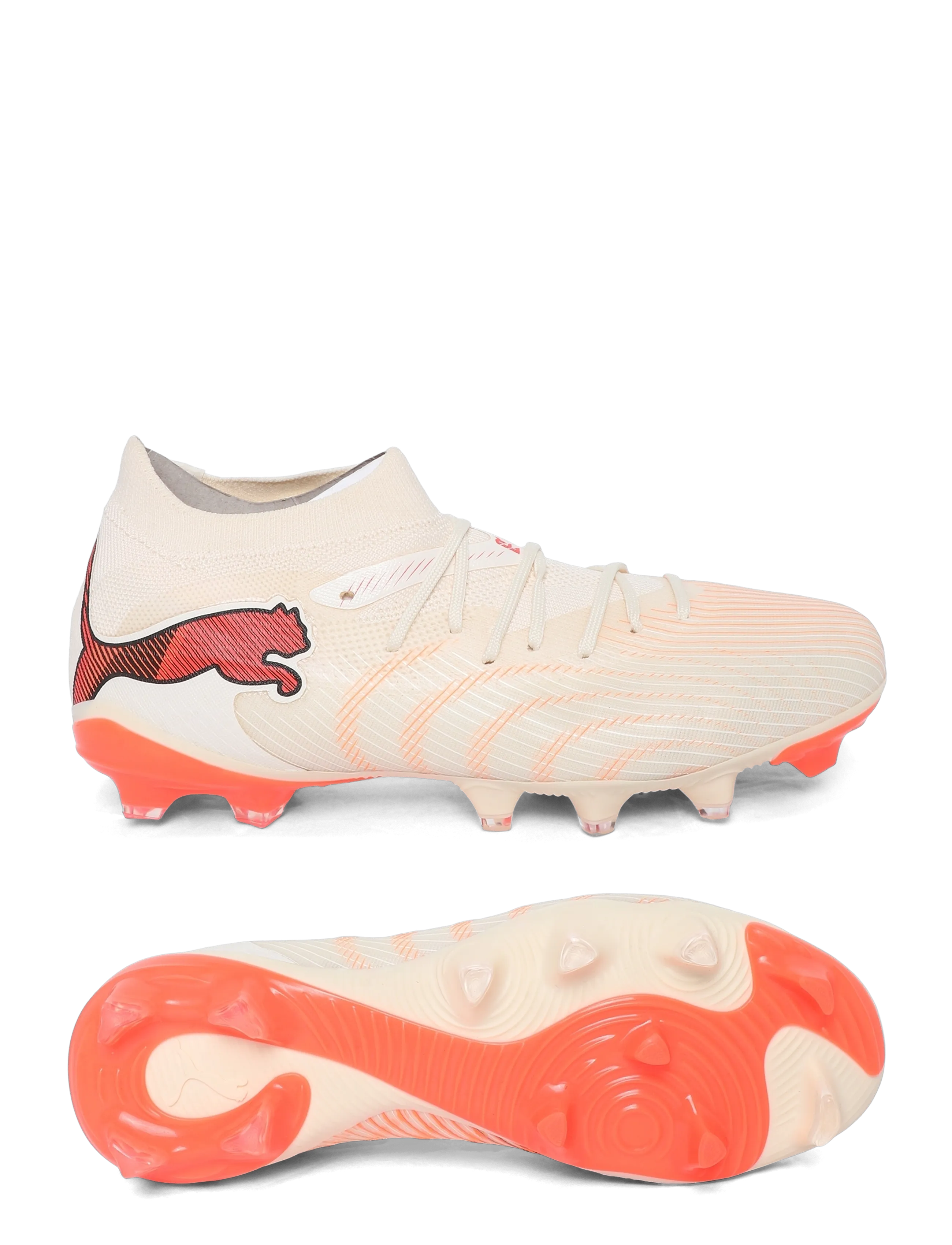 PUMA FUTURE 9 MATCH FG/AG Wn s - Fußballstiefel - SUGARED ALMOND-PUMA WHITE-ULTRA RED-PUMA BLACK / cream