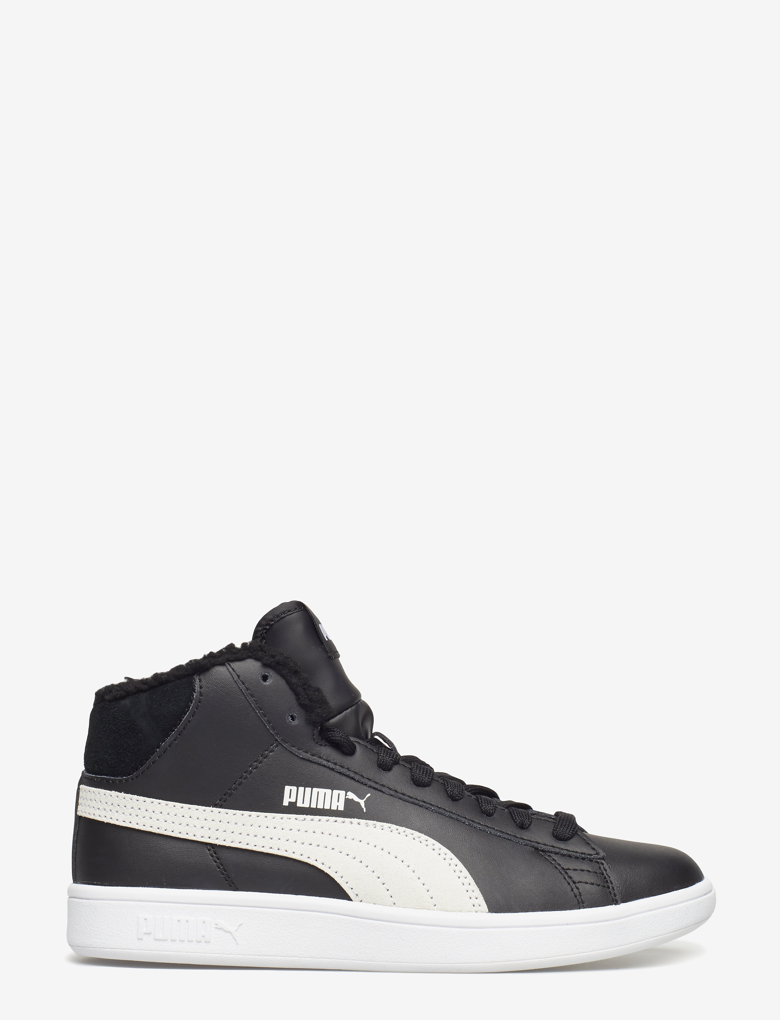PUMA - Puma Smash v2 Mid L Fur Jr - puma black-puma white - 1