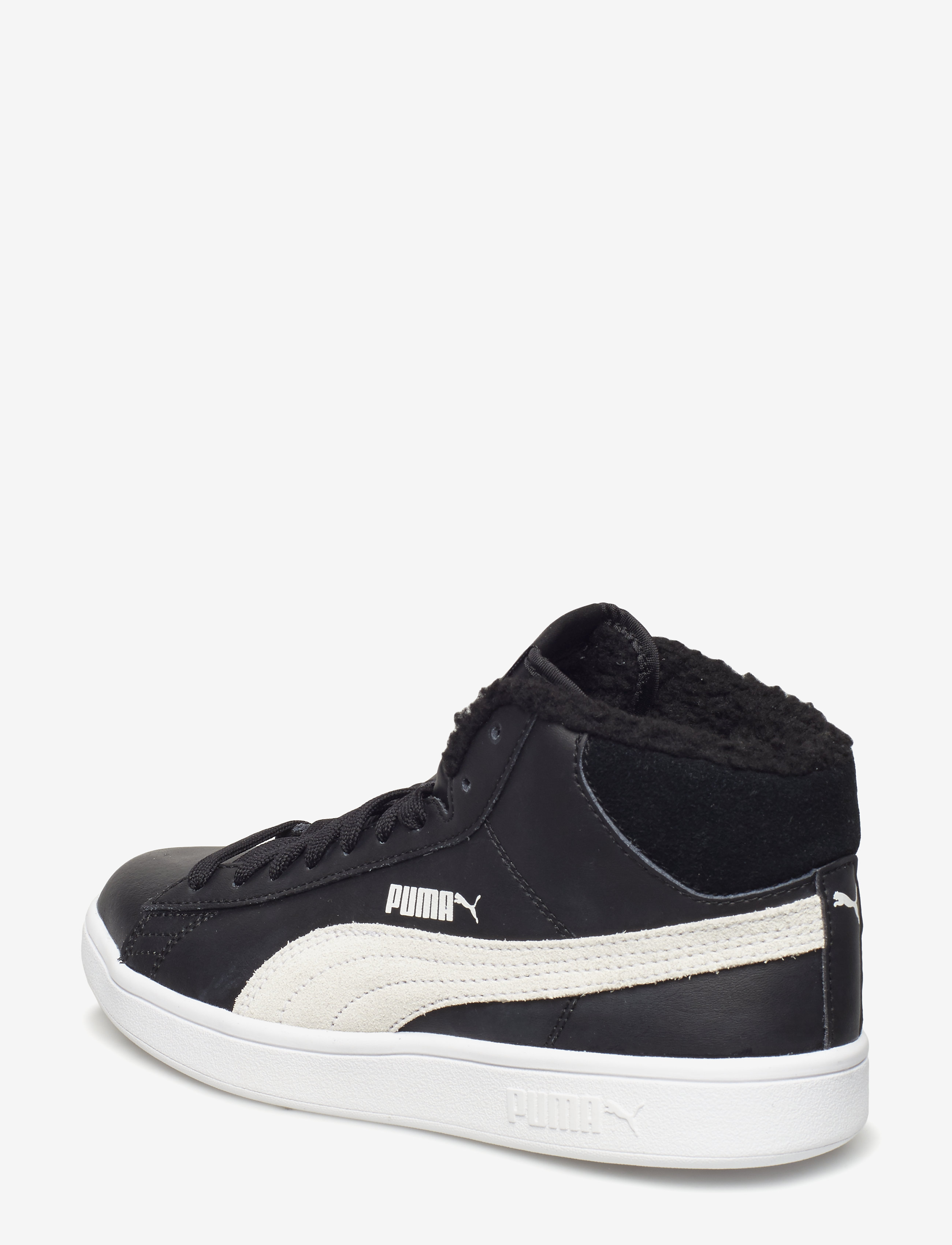 PUMA - Puma Smash v2 Mid L Fur Jr - puma black-puma white - 2