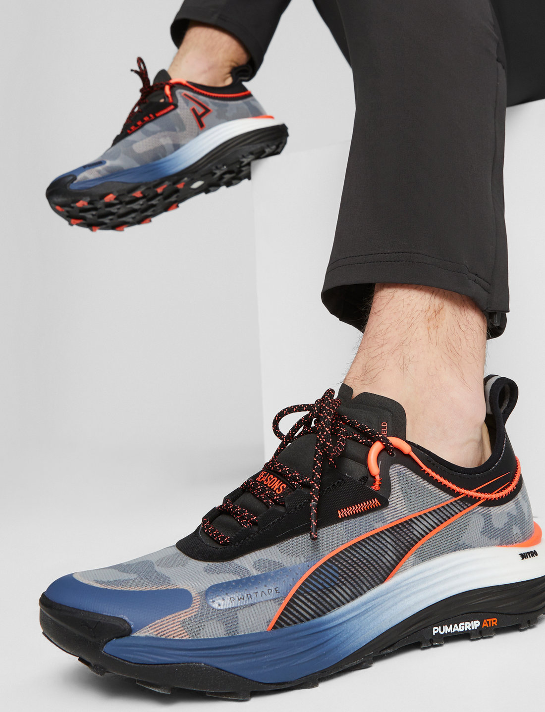 Puma black 2025 blue shoes