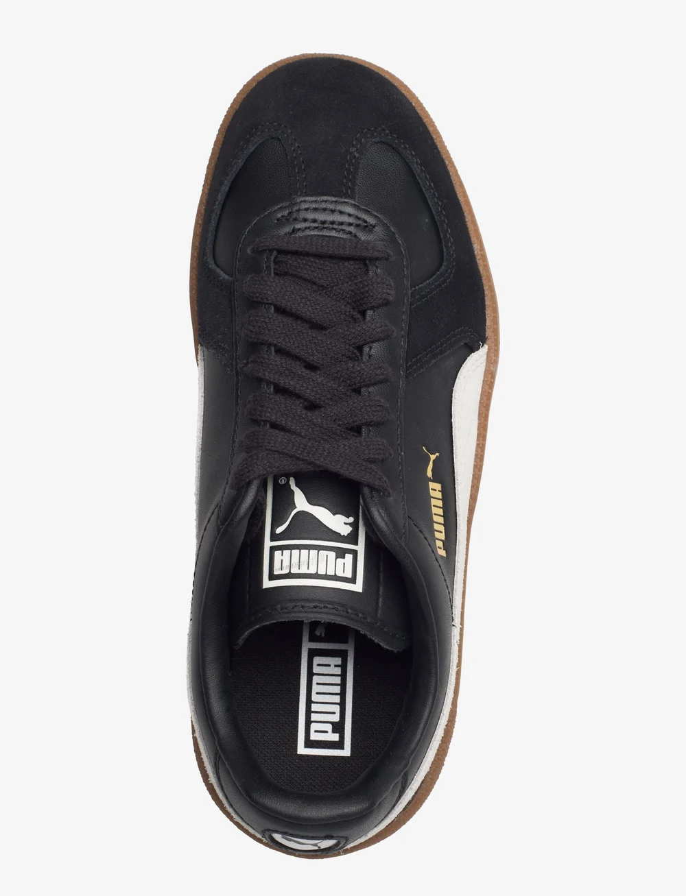 Black puma leather shoes sales