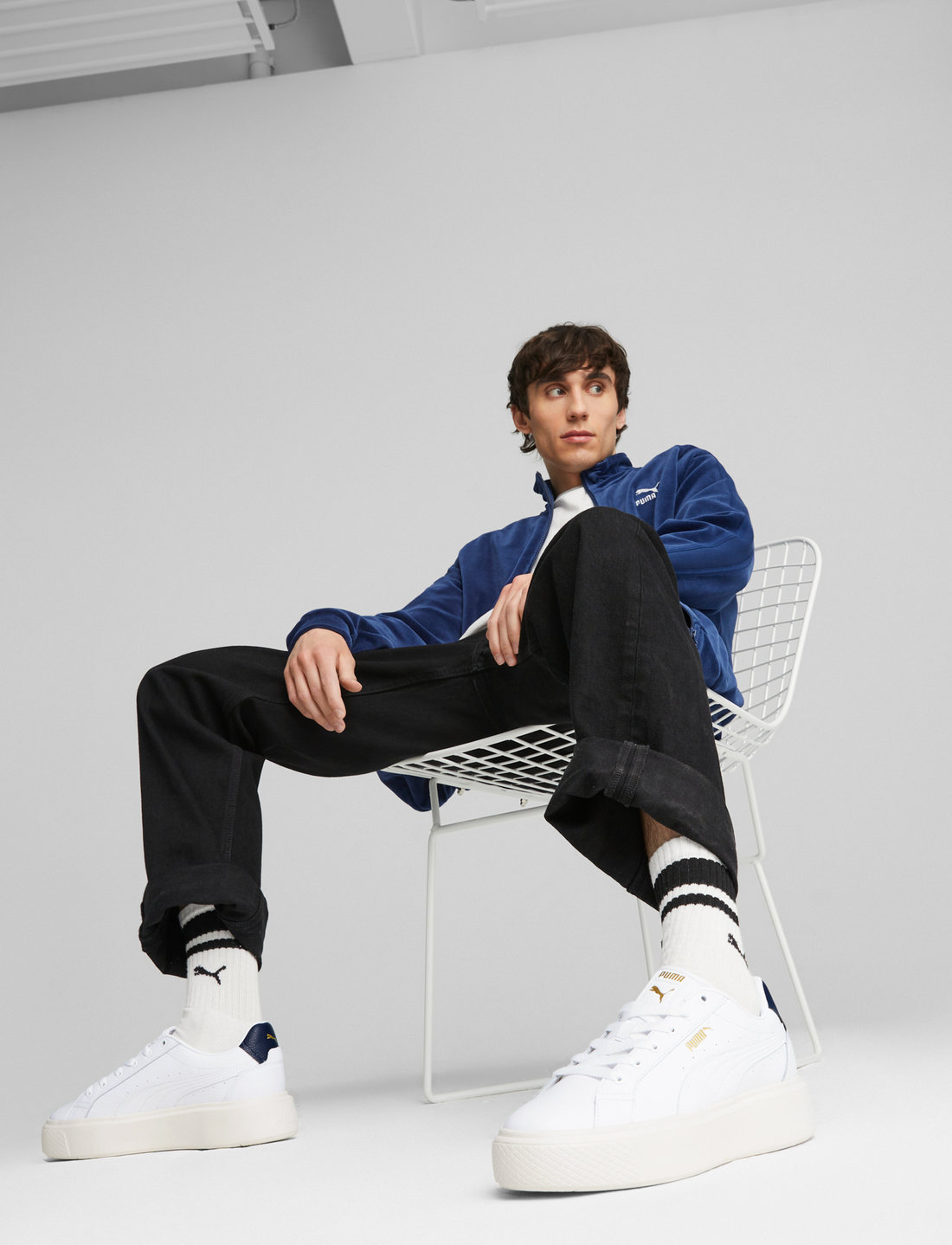 Puma white and deals blue